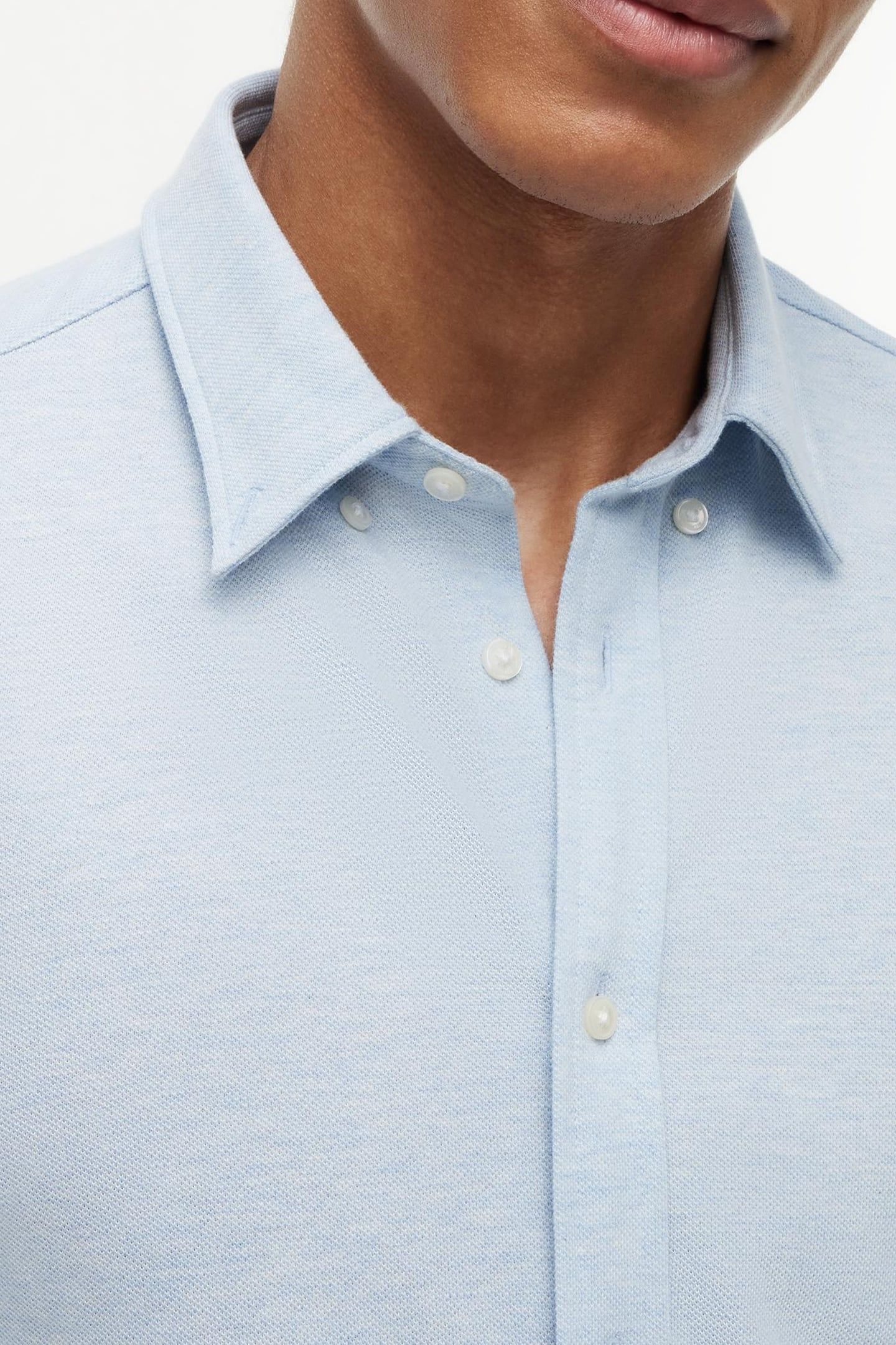 KNIT PIQUE SHIRT LIGHT BLUE HEATHER 5
