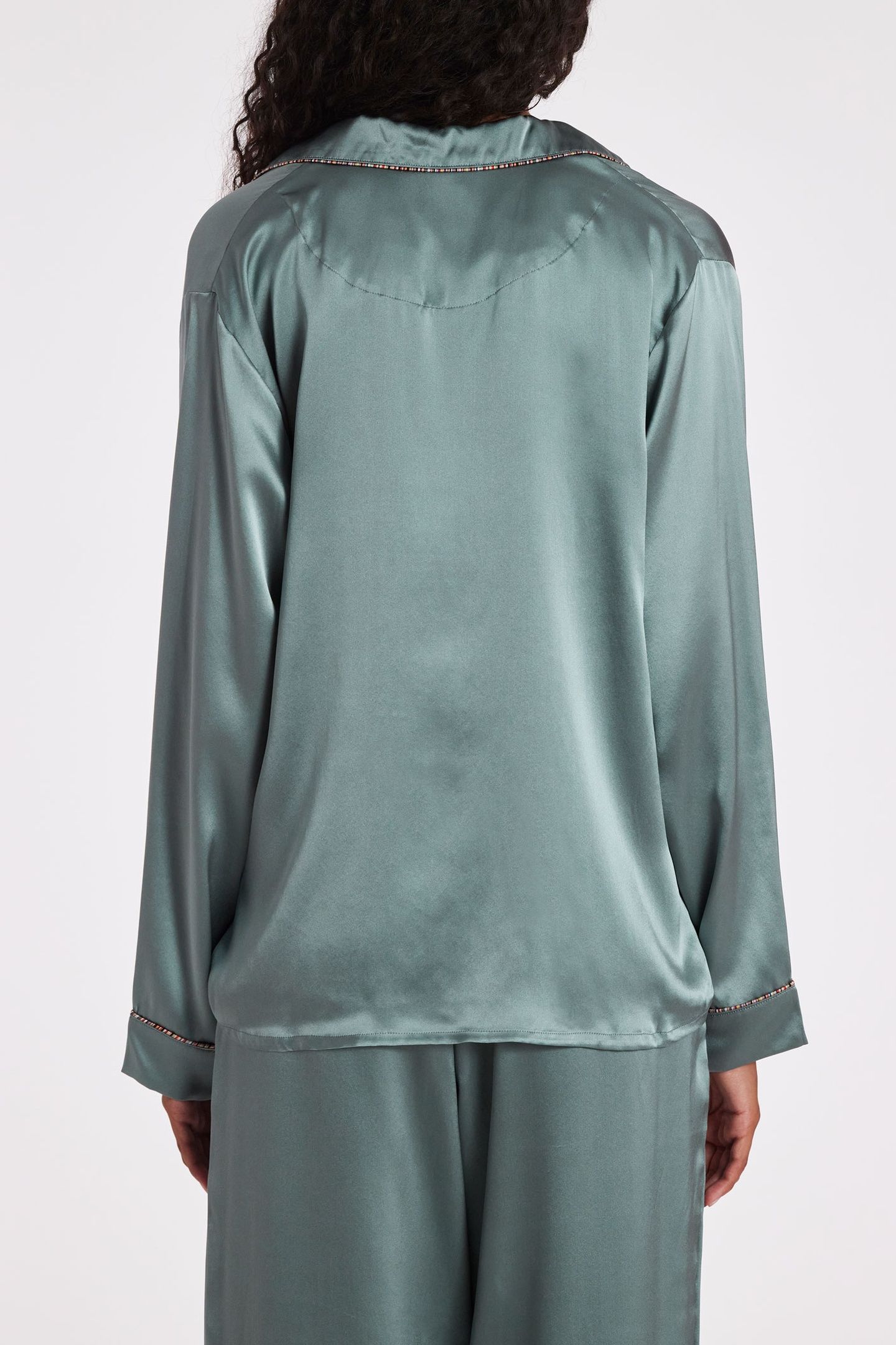 WOMEN PYJAMA SET SILK BLUE 4