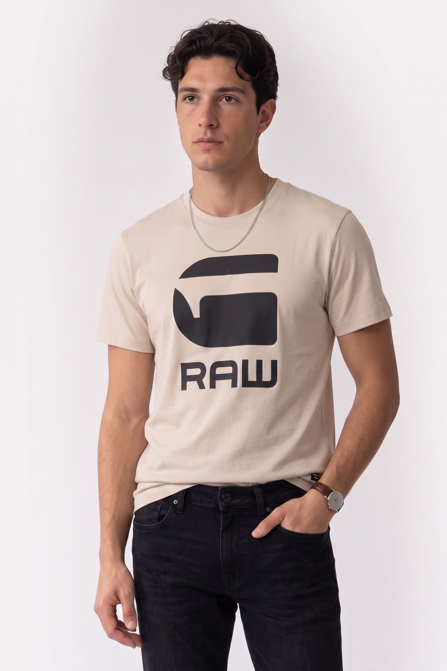 LOGO SLIM T-SHIRT WHITEBAIT 1