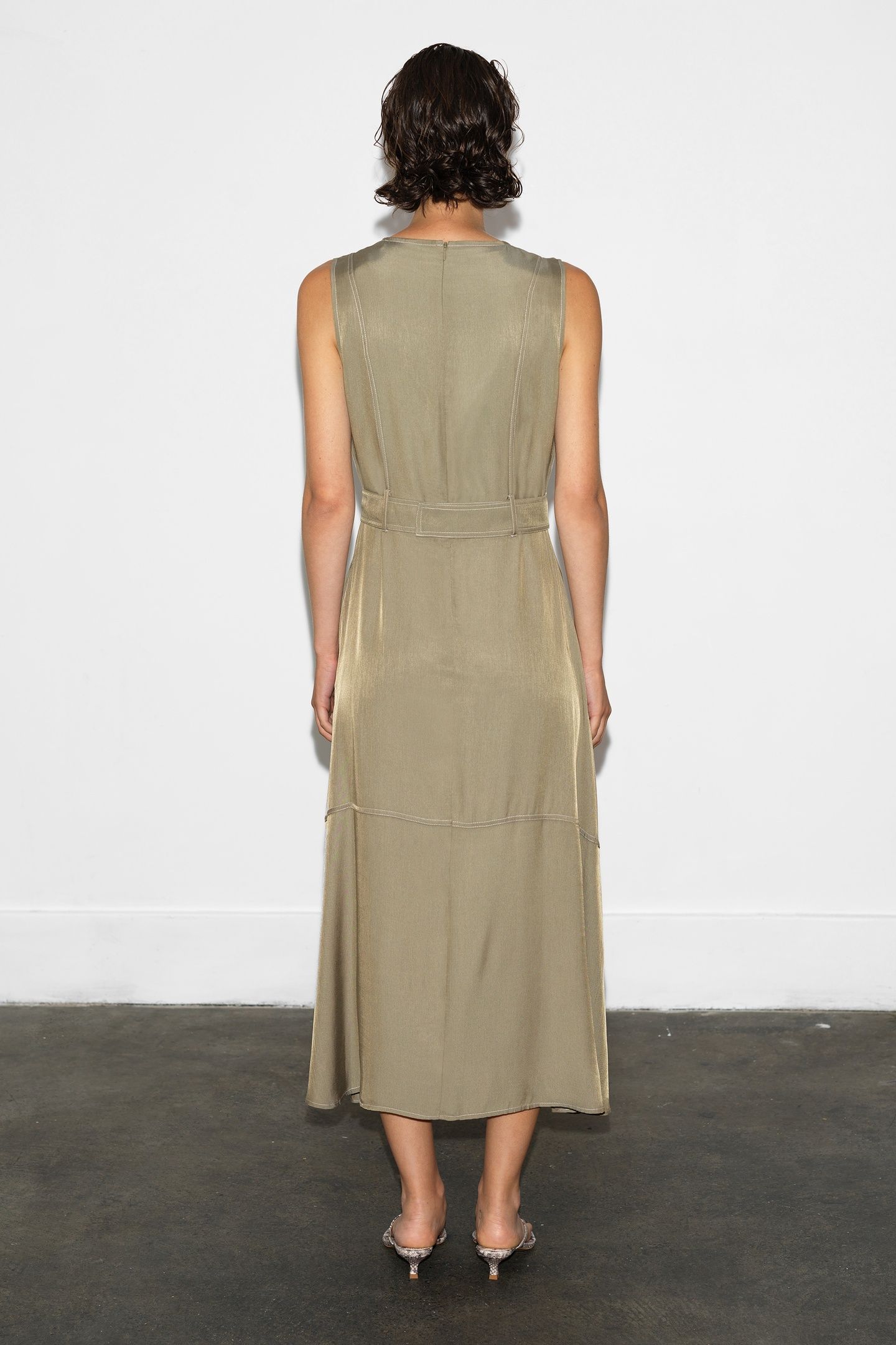 CELINA CUPRO SLVLSS CARGO DRES WASHED KHAKI 2