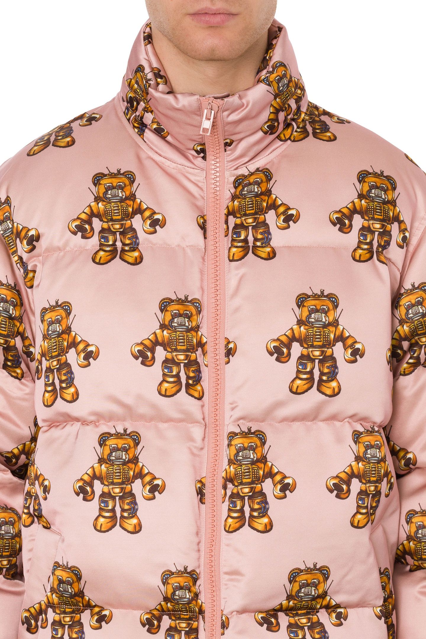 VISCOSE AND WOOL DOWN JACKET ROBOT BEAR PINK 4