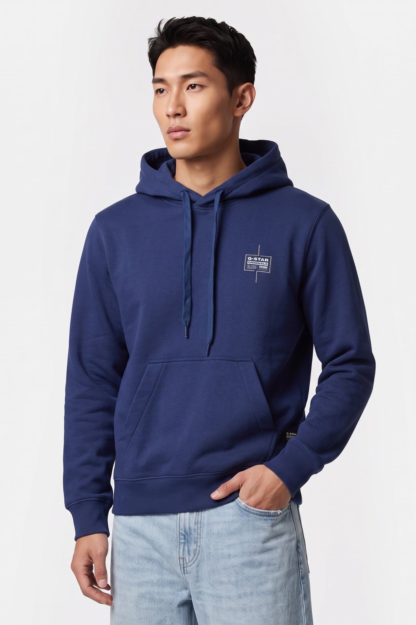 LOGO HOODED SWEATER BALLPEN BLUE 1