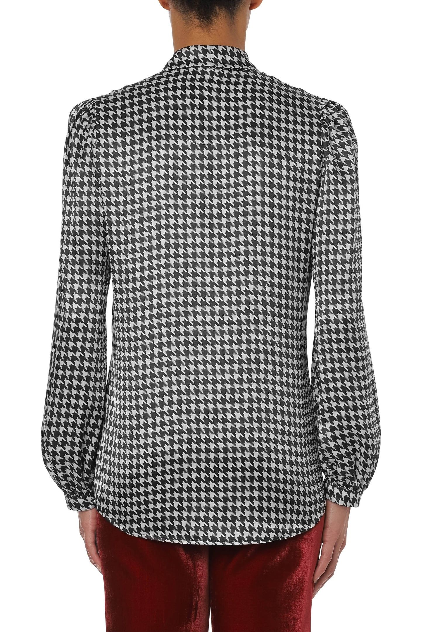 MACRO HOUNDSTOOTH BLOUSE BLACK 2