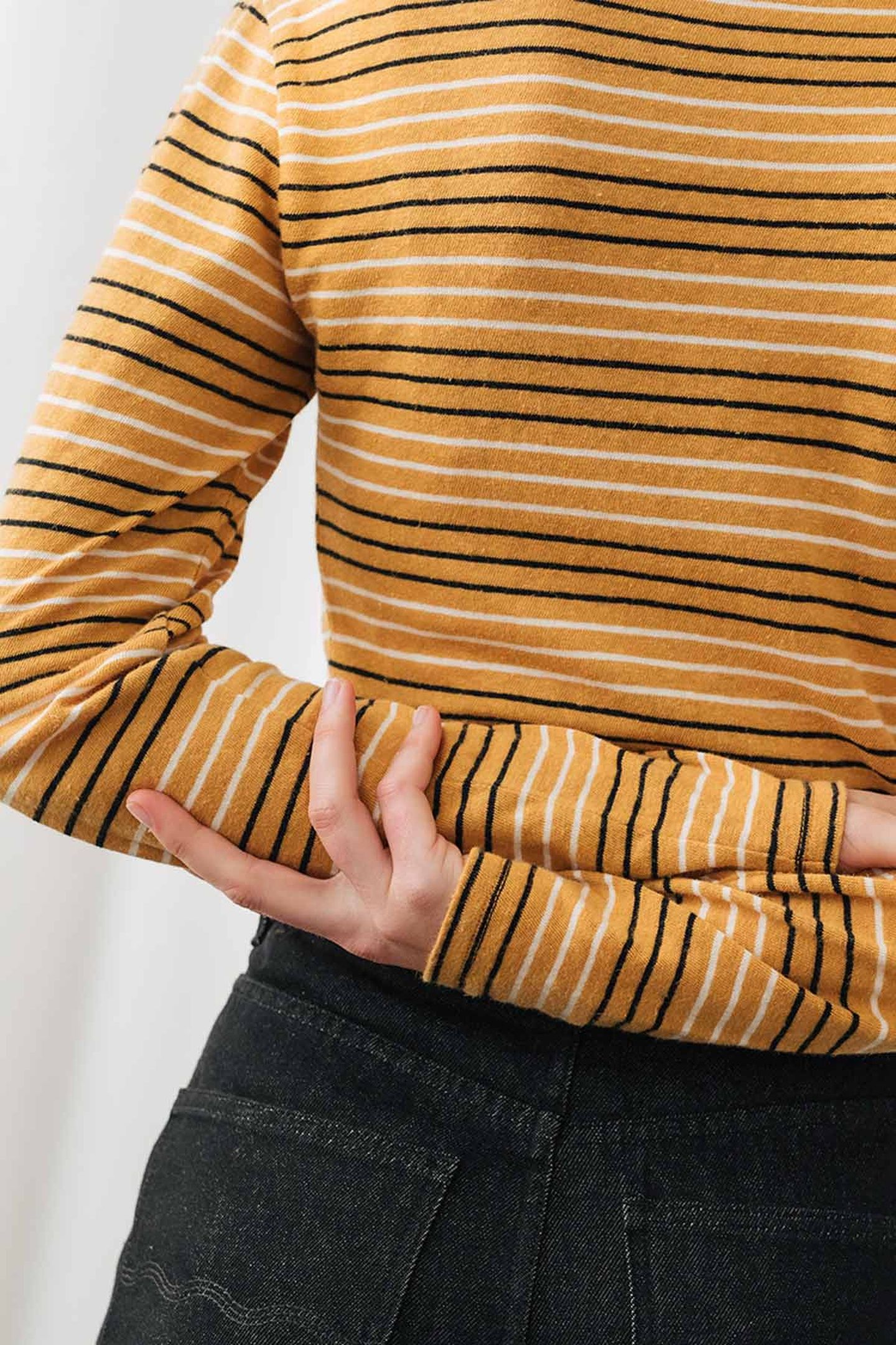 LEEVE T-SHIRT MUSTARD STRIPES 5