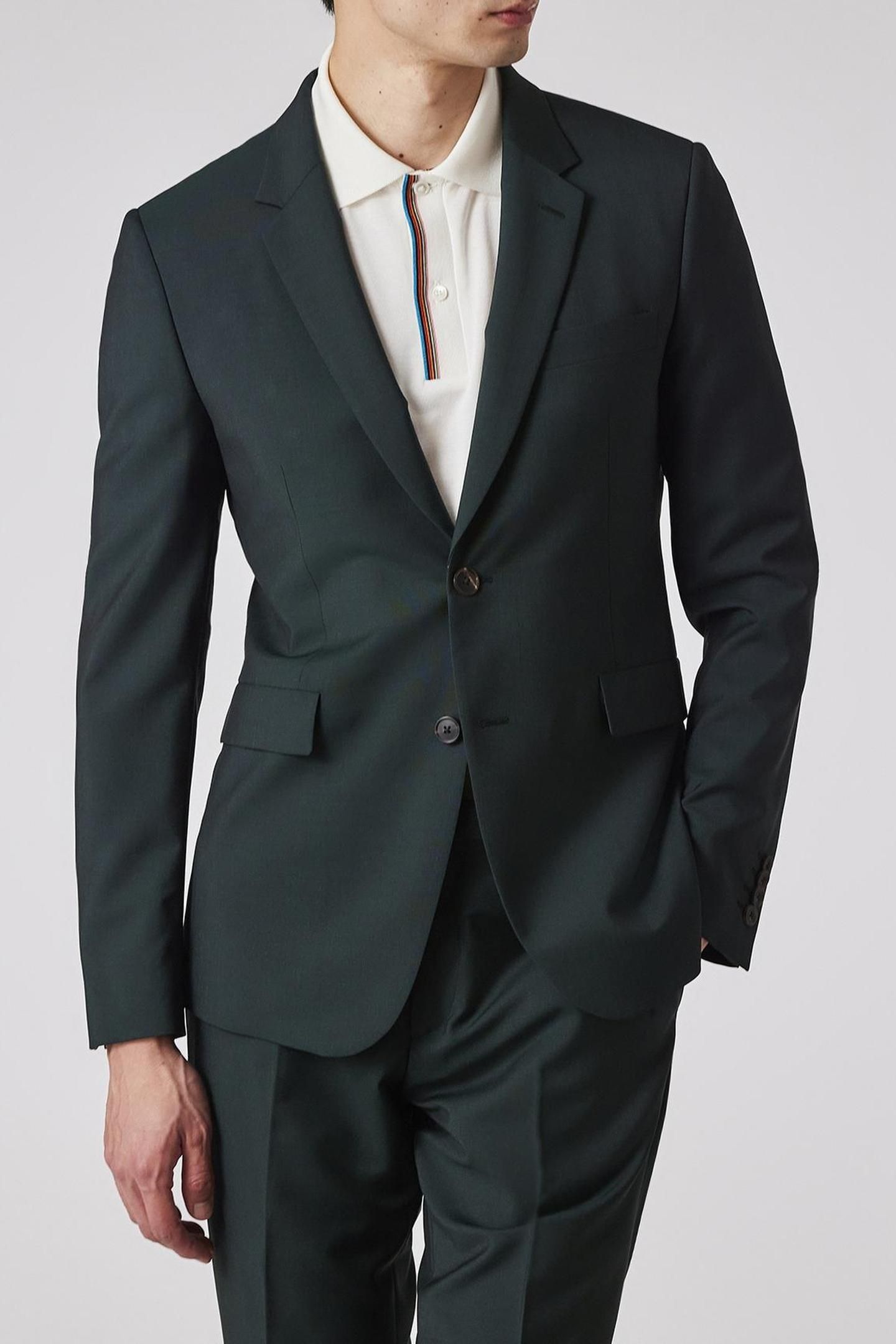 MENS SLIM FIT 2BTN SUIT VERY DARK GREEN 1
