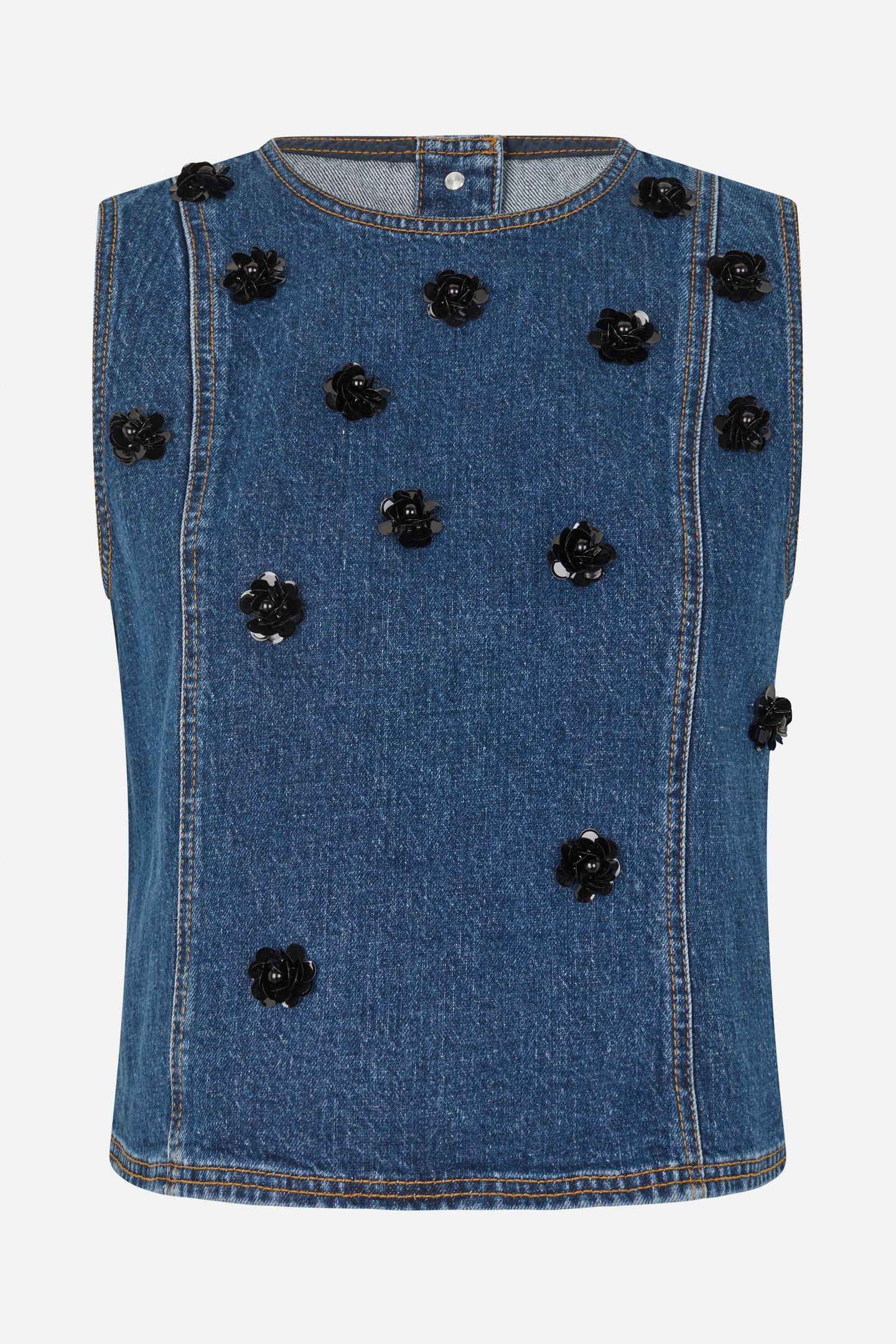 MADINE BLOUSE DENIM SEQUINCE FLOWER 5