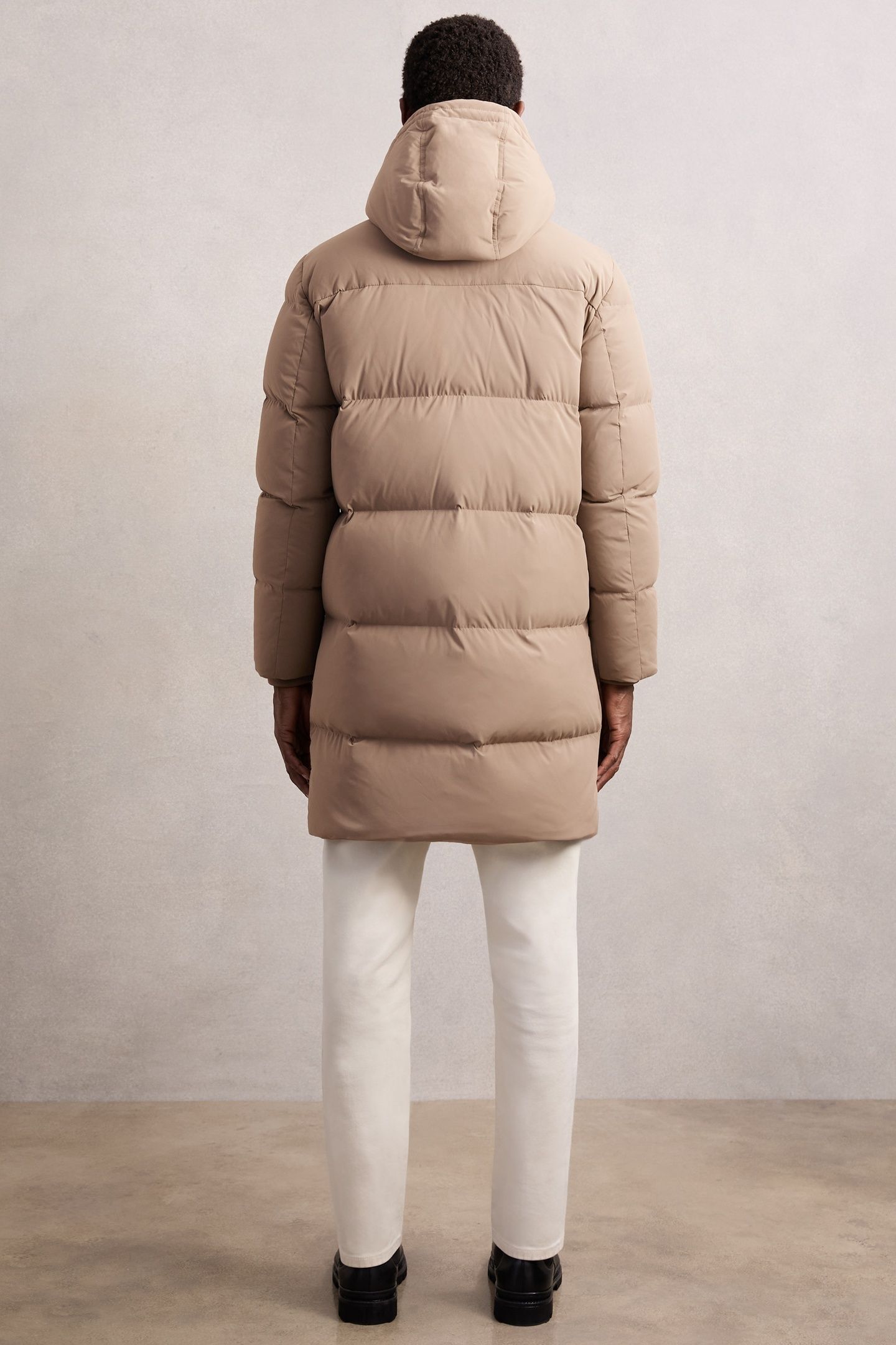 LS LONGLINE QUILTED ZIP THROUGH PUFFER JACKET LIGHT CAMEL BR 2