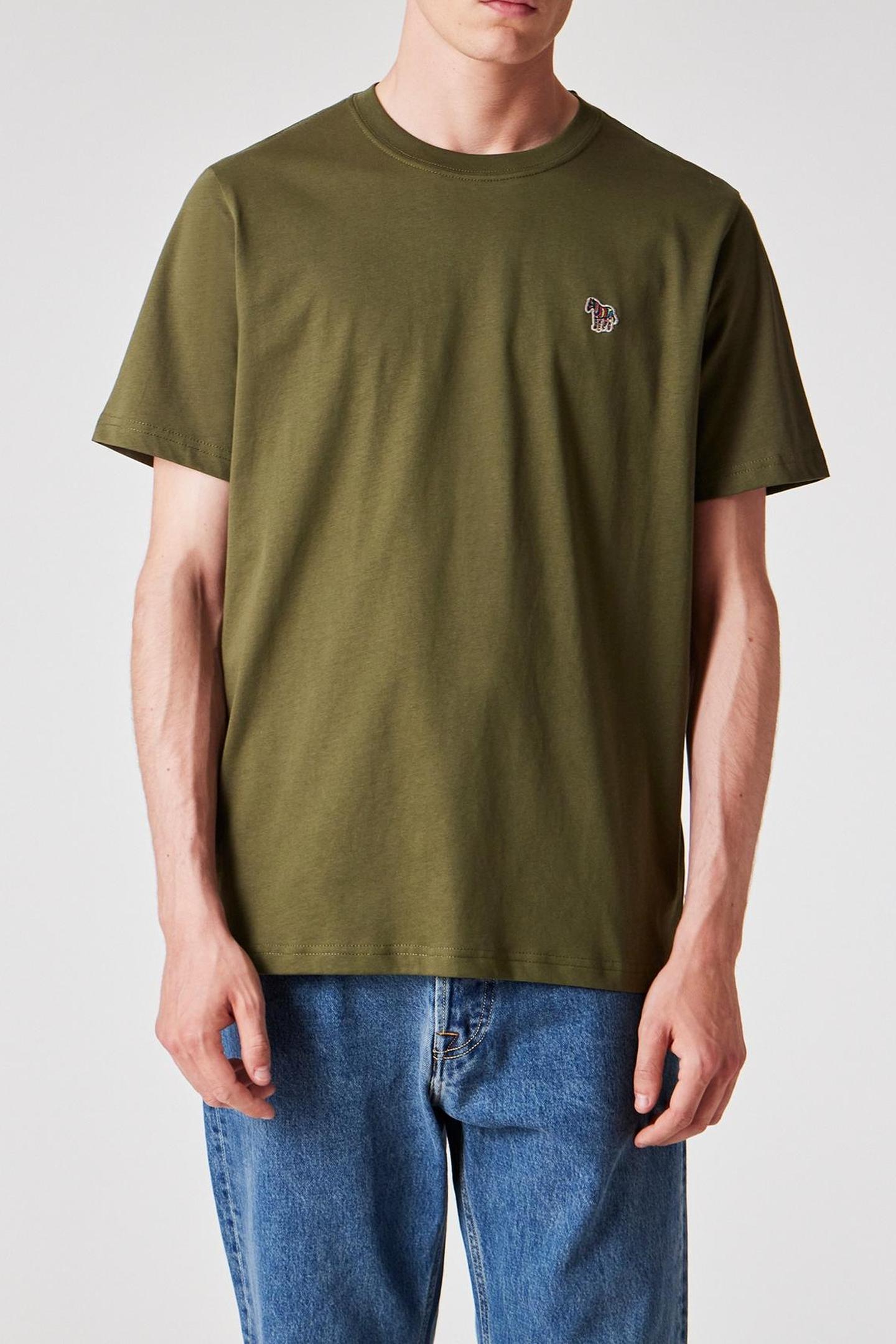MENS REG FIT SS TSHIRT ZEBRA OLIVE GREEN 1