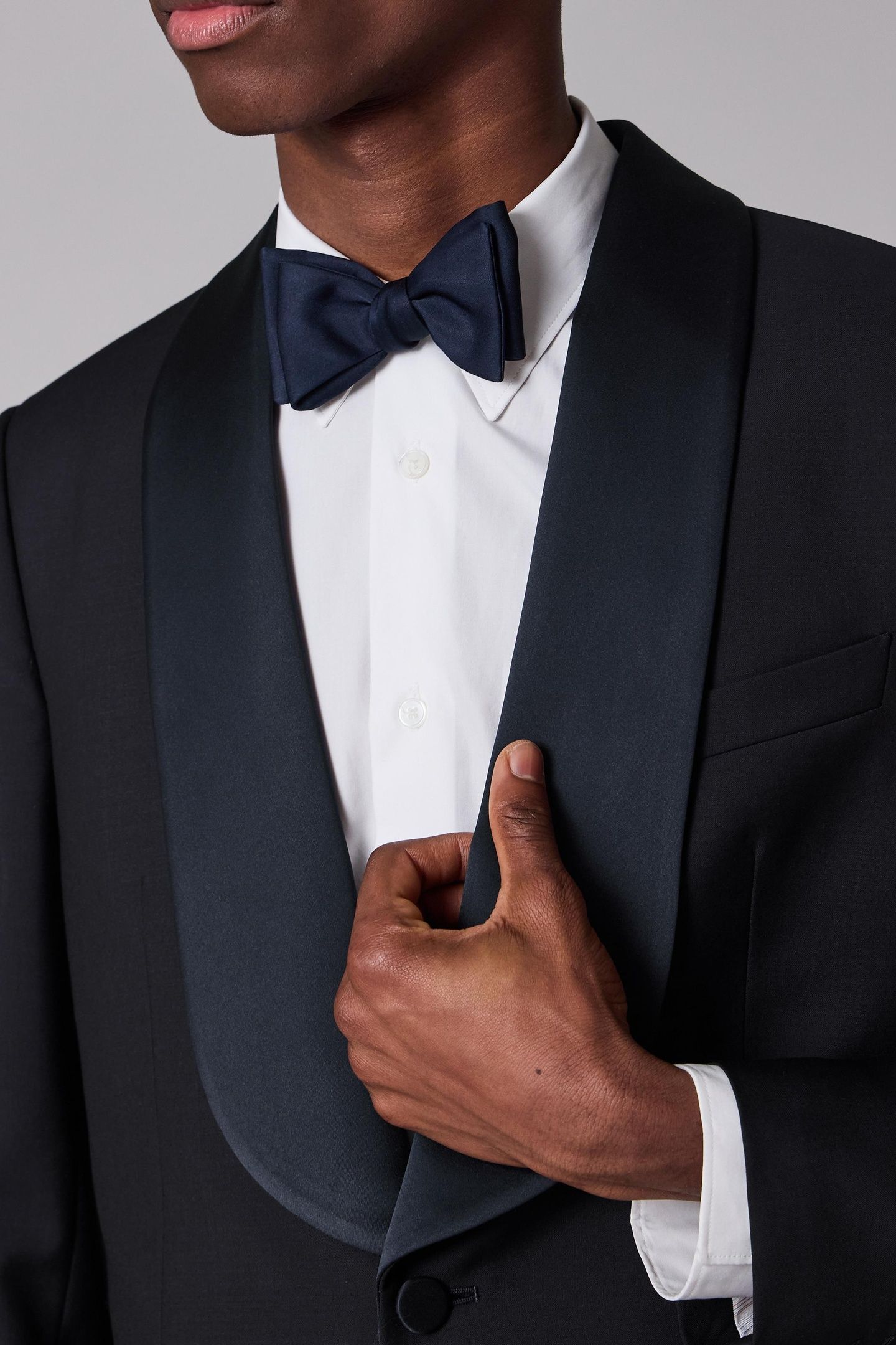 MEN BOWTIE SATIN UNMADE VERY DARK NAVY 1