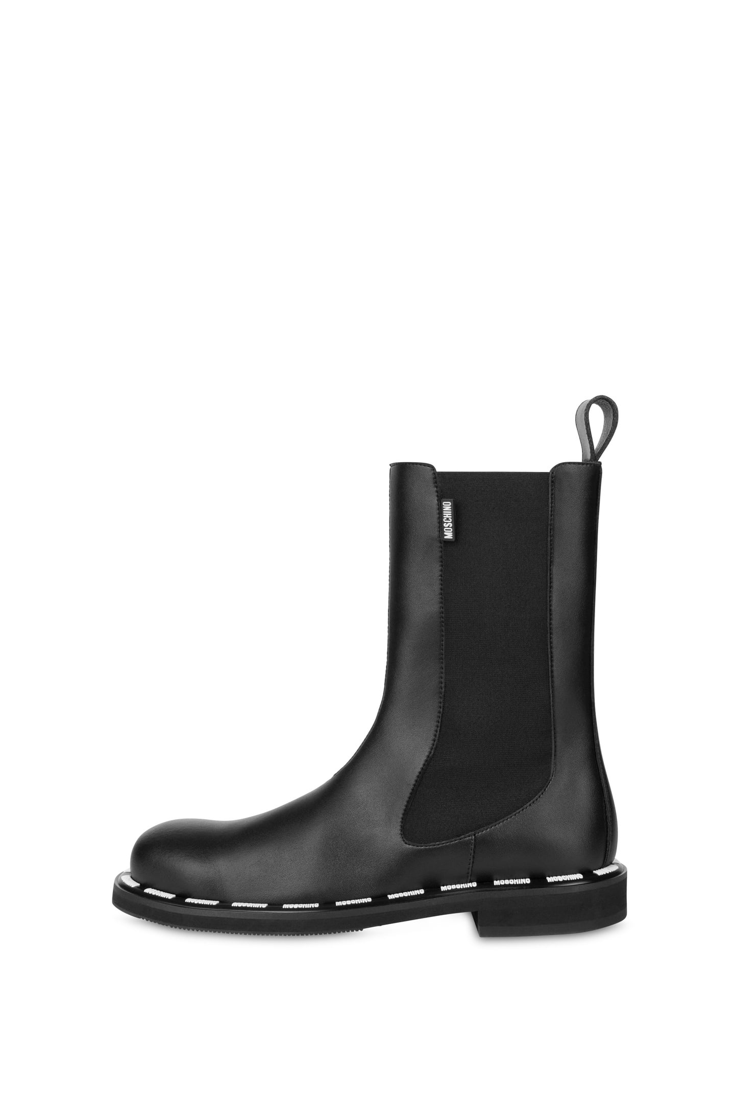 CHELSEA BOOTS MOSCHINO LABEL BLACK 1