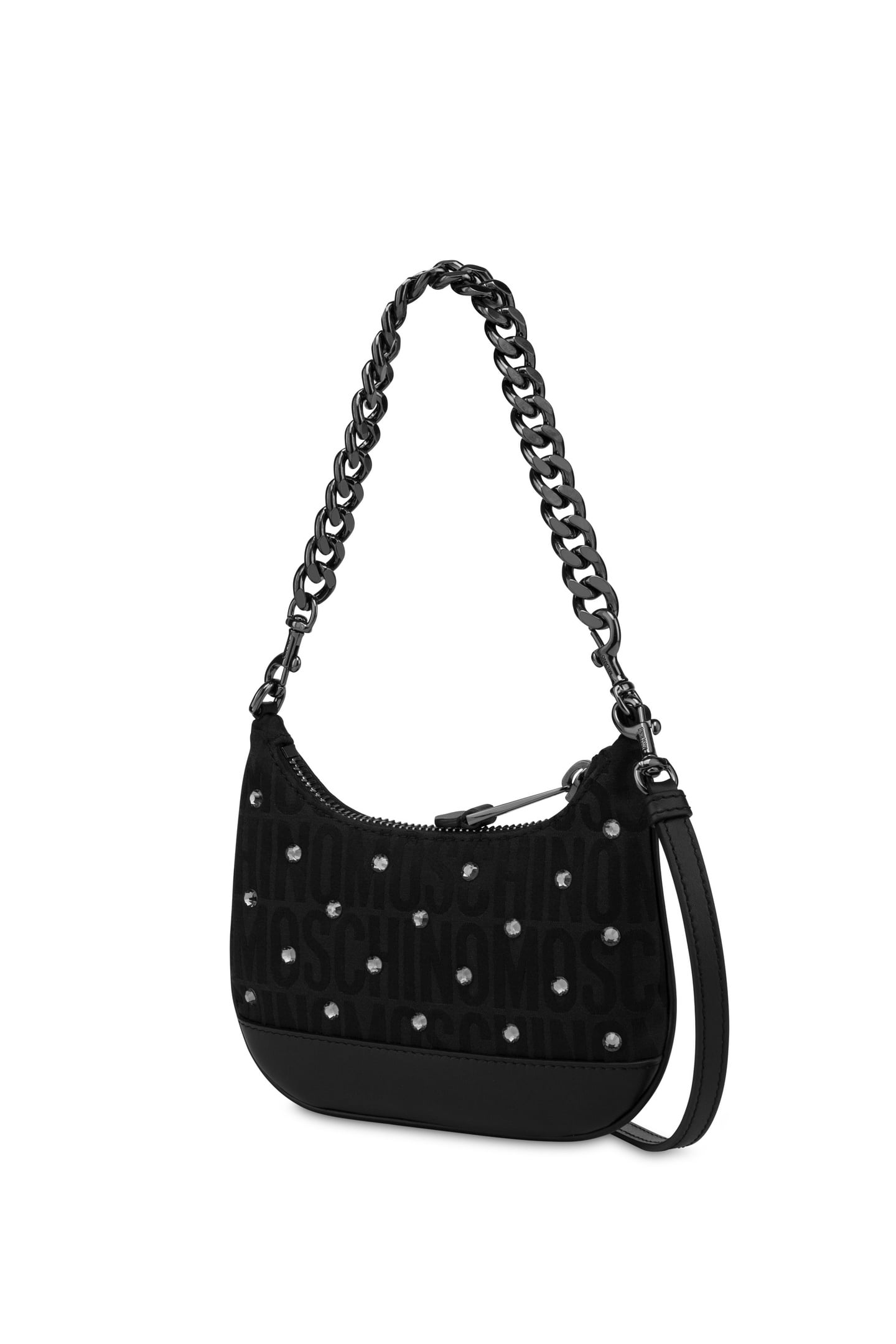 ALLOVER LOGO MINI BAG WITH RHINESTONES BLACK 2