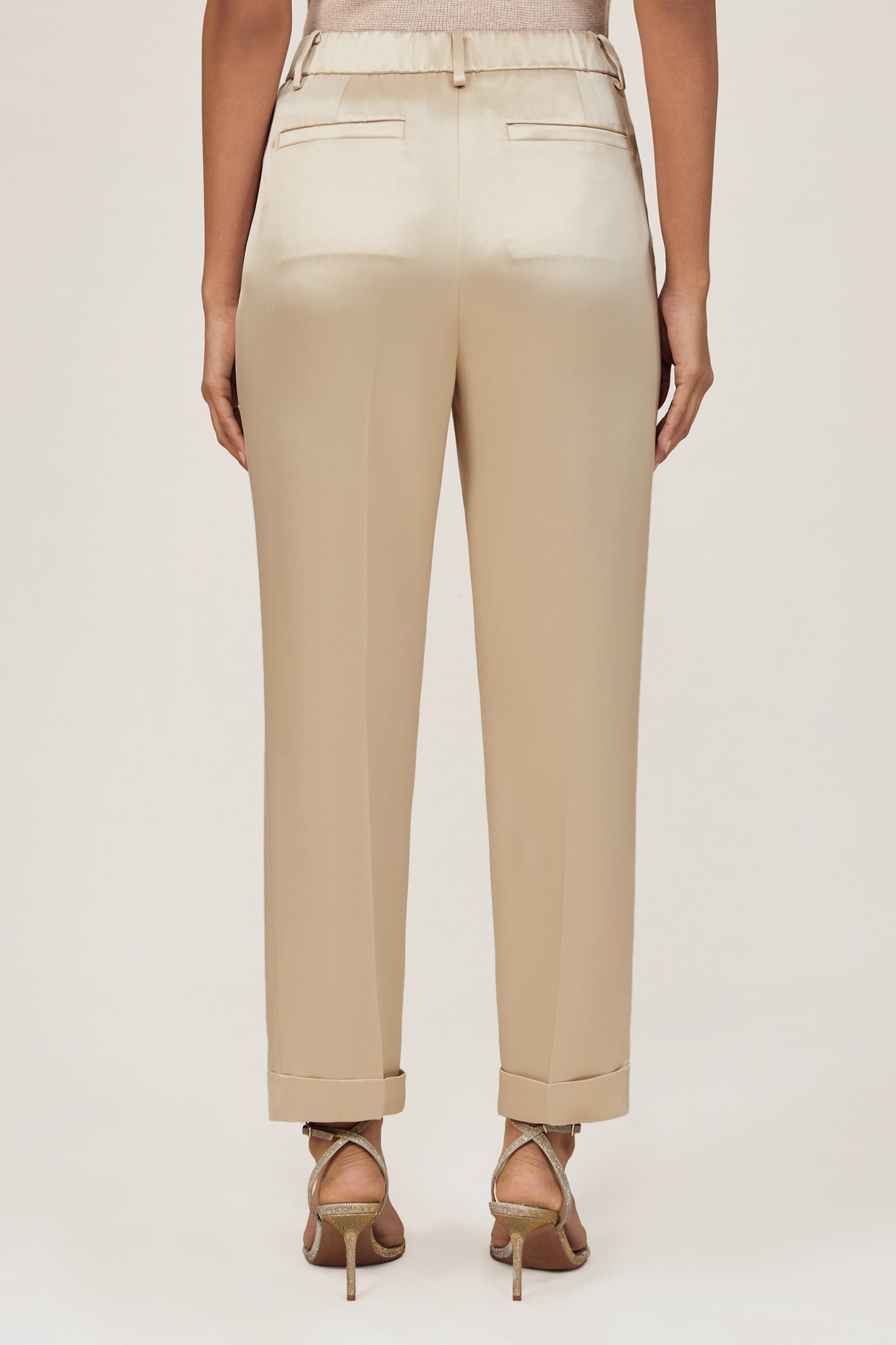 SATIN TAPER TROUSER NEUTRAL 2
