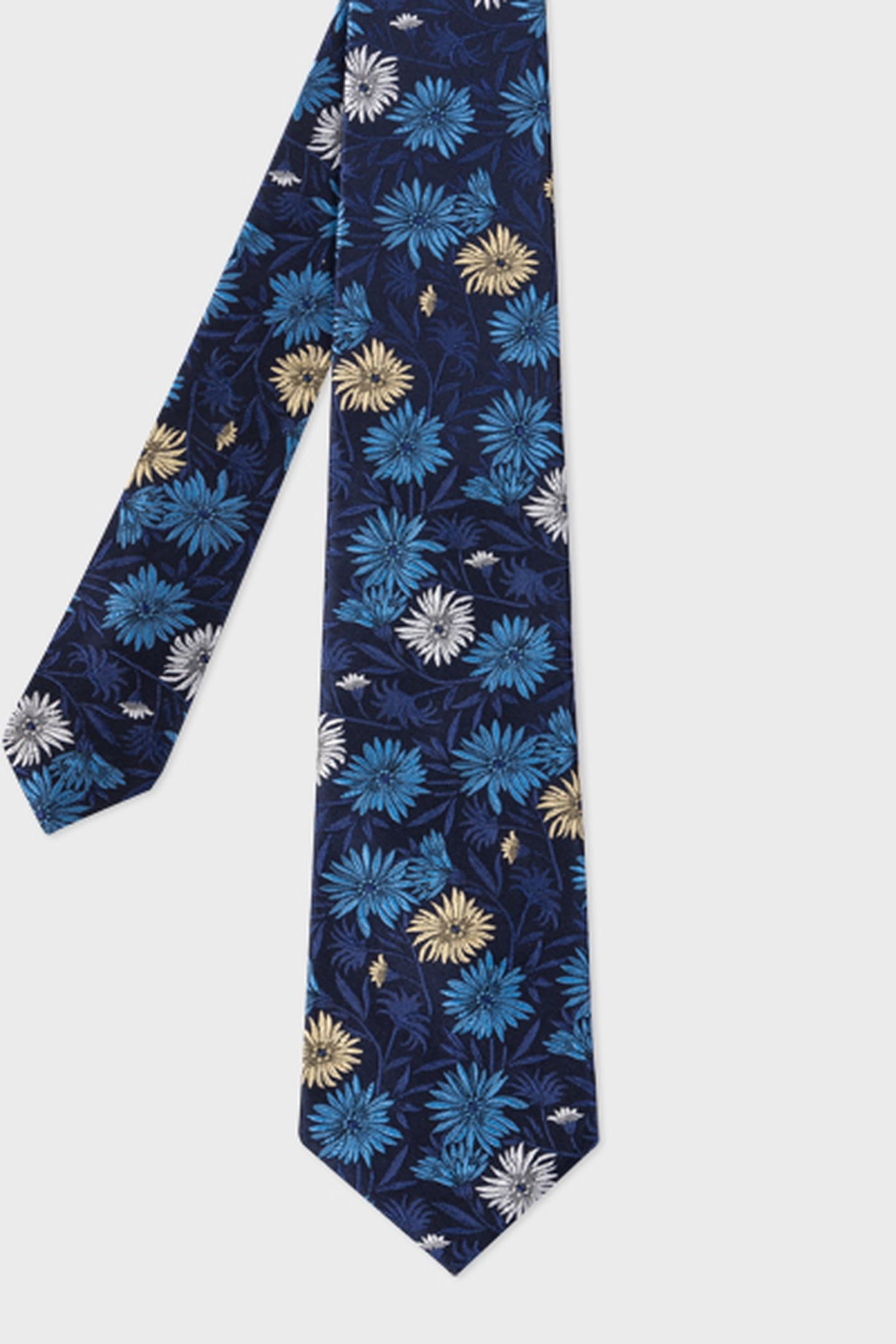 MEN TIE FLOWERS VERY DARK NAVY 5