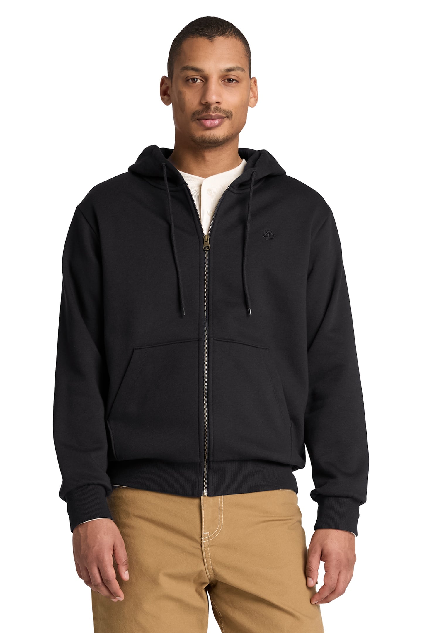 OYSTER RIVER CHEST LOGO BB ZIP HOODIE BLACK 1