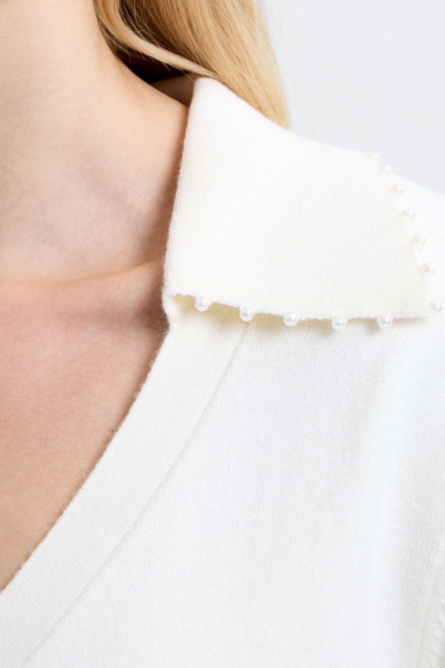 SLOANE KNT PEARL VNK SWEATER PORCELAIN CREAM PORCELAIN CREAM 4