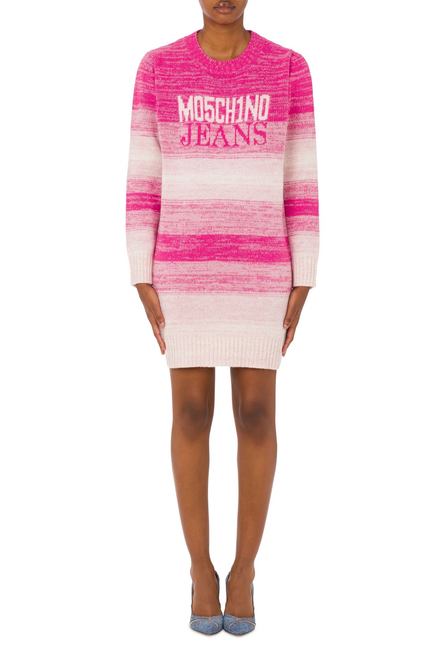 DEGRADÉ WOOL BLEND DRESS PINK 1