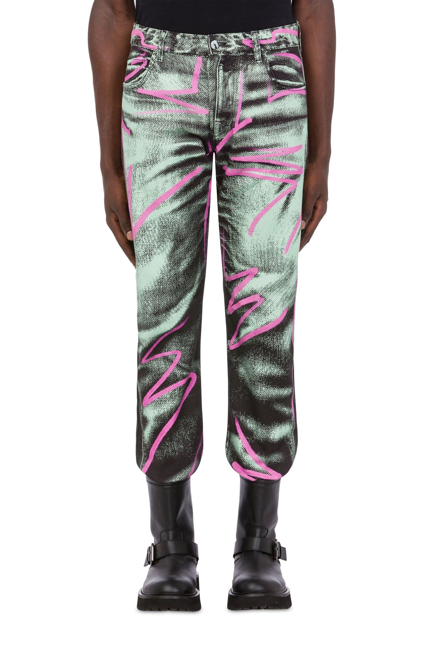 SHADOWS & SQUIGGLES COTTON BULL TROUSERS GREY 1
