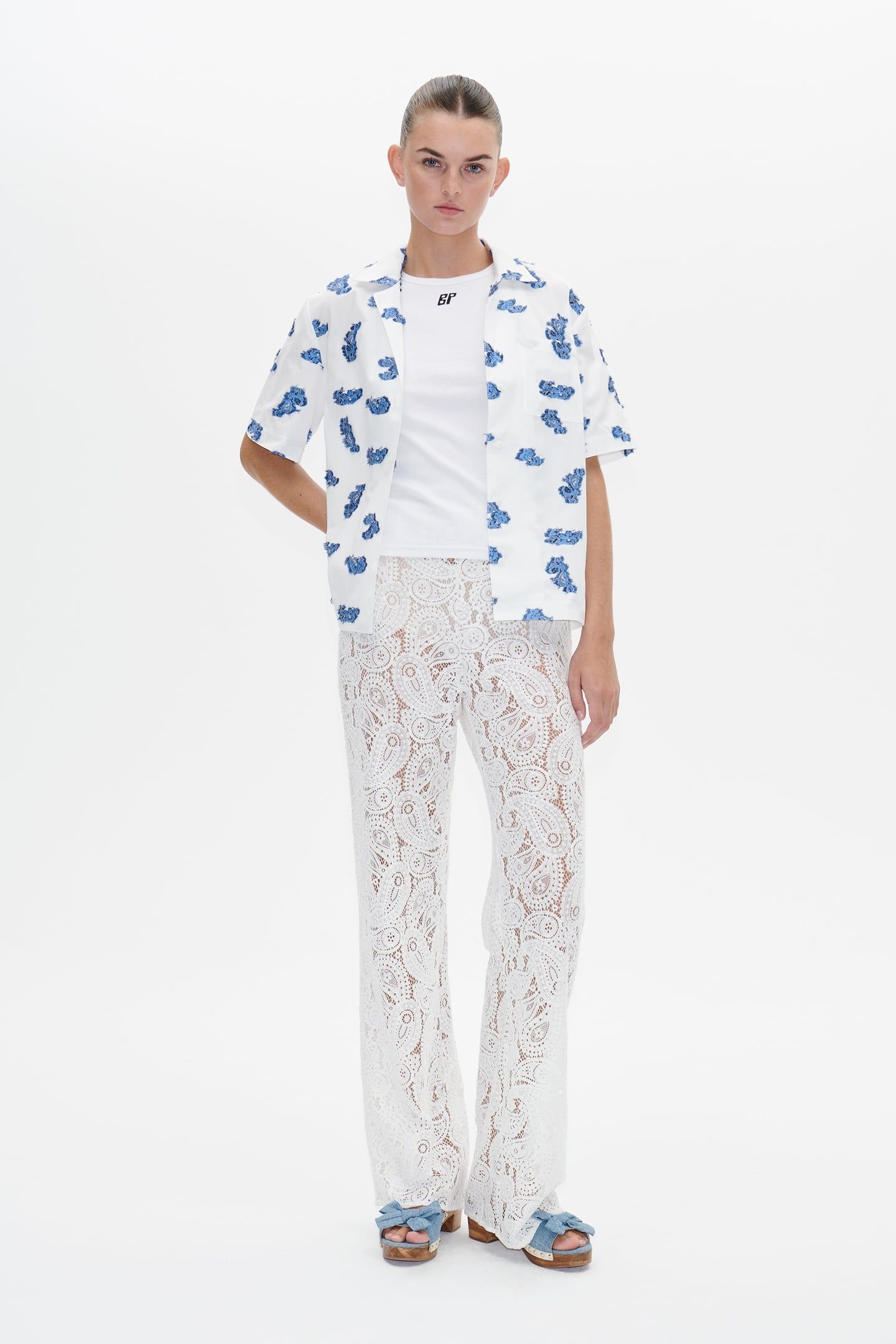 MALISSA SHIRT BLUE BOUQUET JACQUARD 1