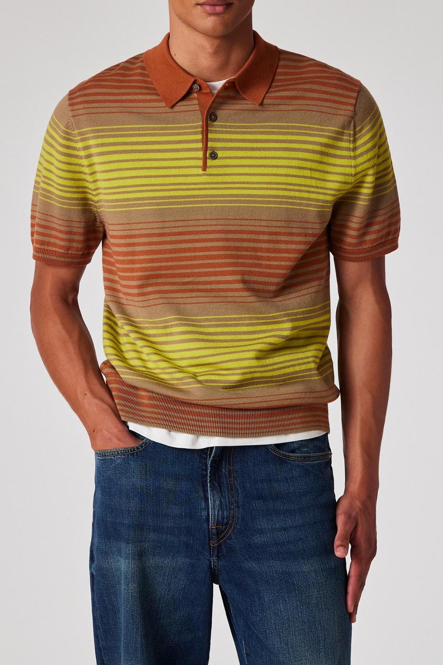 MENS SWEATER SS POLO SHIRT BRICK RED 1