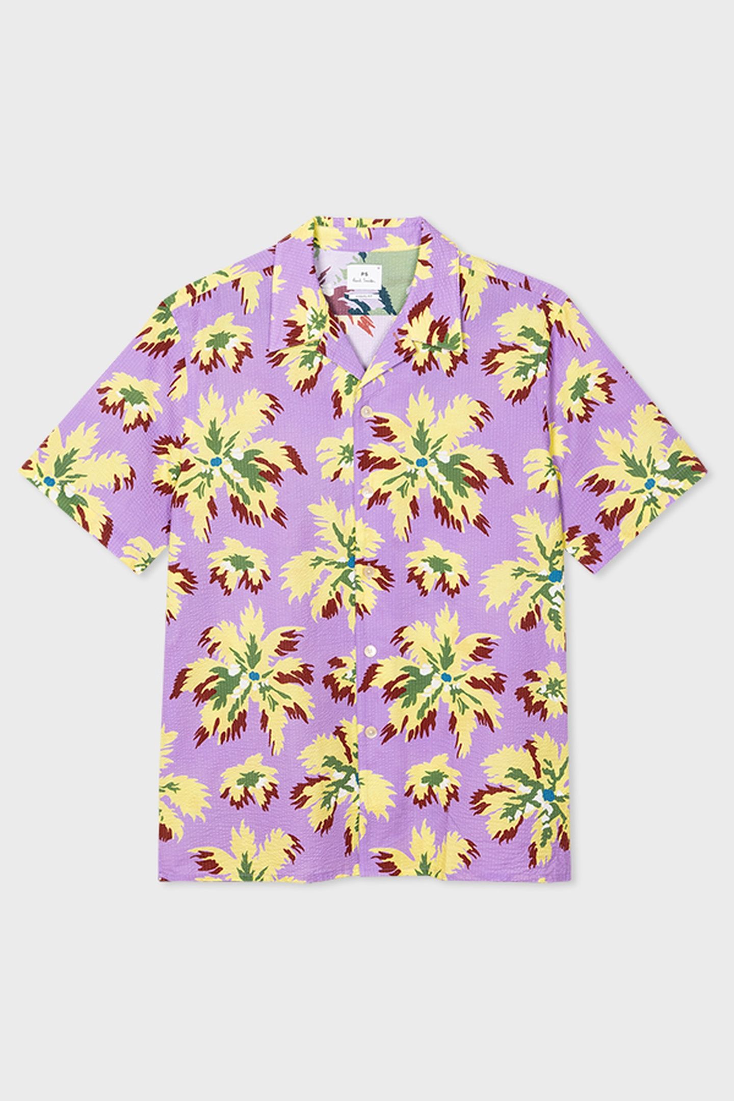 MENS CASUAL FIT SS SHIRT OPEN COLLAR LILAC 4