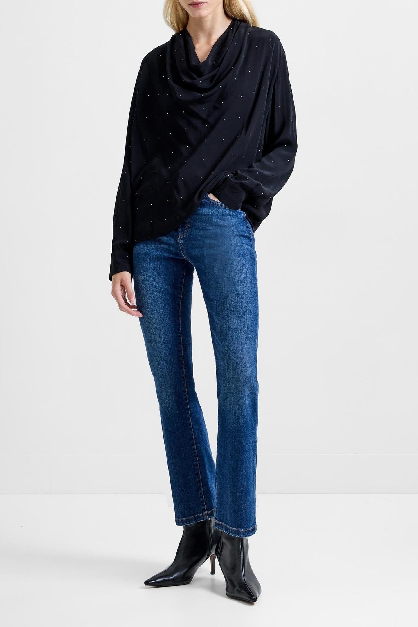 RENAYA DIAMANTE DRAPED BLOUSE BLACKOUT 1