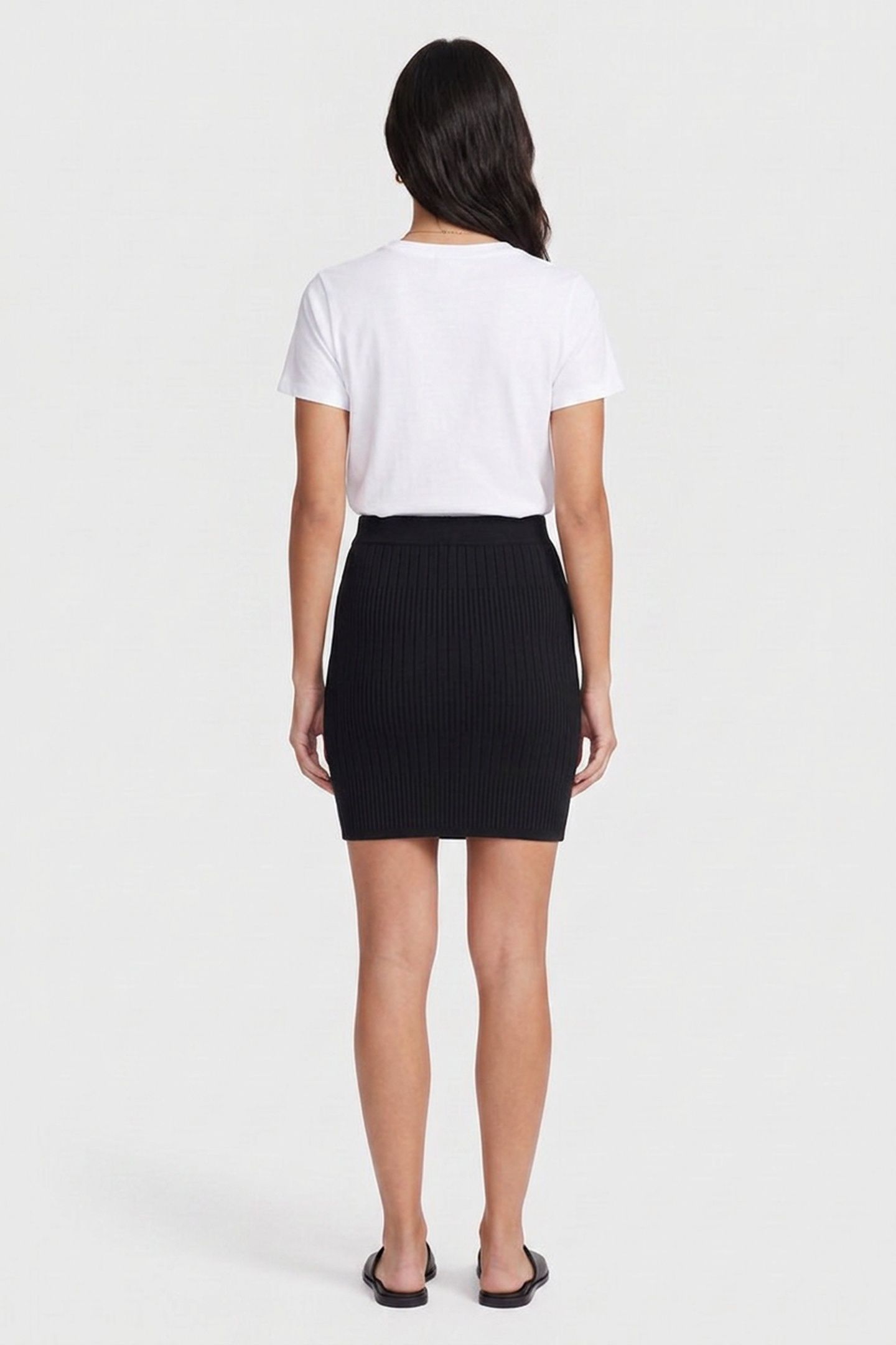 JANET RIBBED SKIRT S JET BLACK A996 2