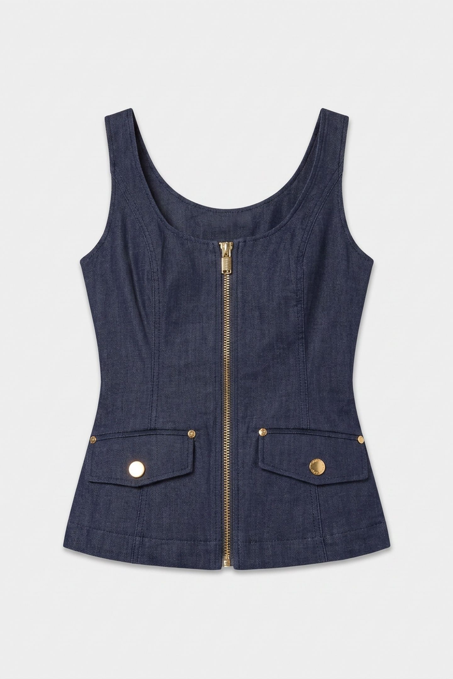 ZIPPED SL CORSET TOP DARK WASH 3