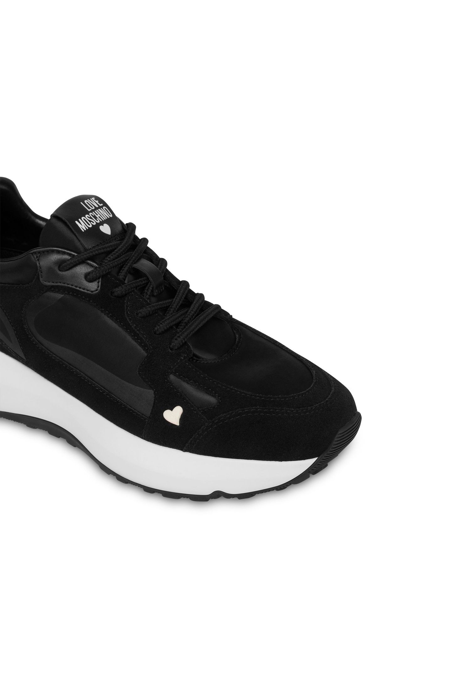 BLACK LEATHER SNEAKERS WITH HEART BLACK 3