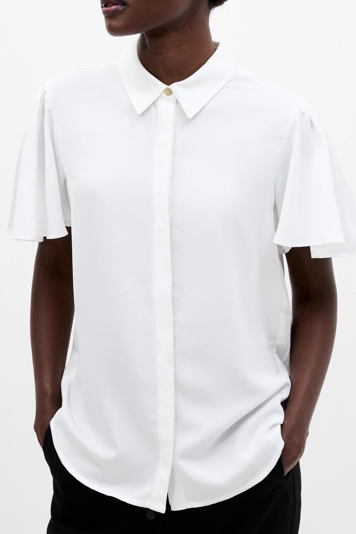 MILA FLUTTER SLV TOP WHITE WHITE 1