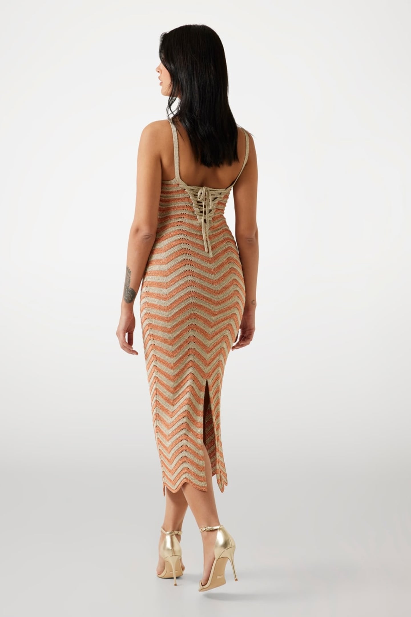 SL VERA CHEVRON LACE NATURAL/ORANGE BRUSH 5