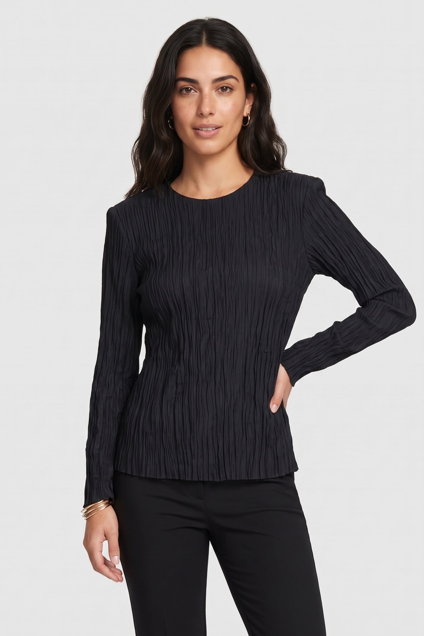 ST VANDA CRINCLE TOP BLACK 1