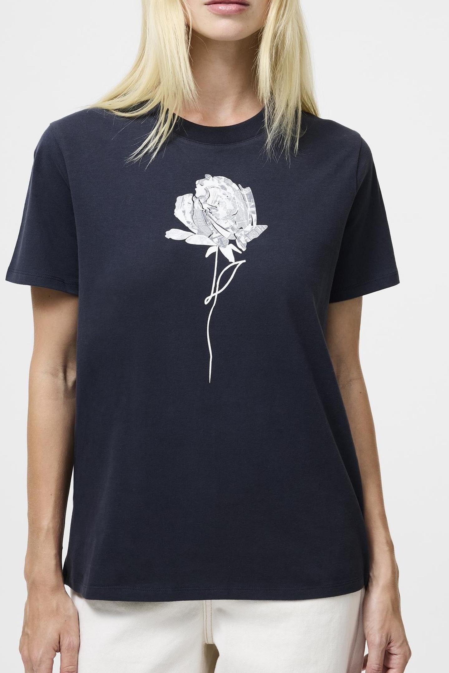 ROSE GRAPHIC S/S TEE NAVY/WHITE NAVY/WHITE 1