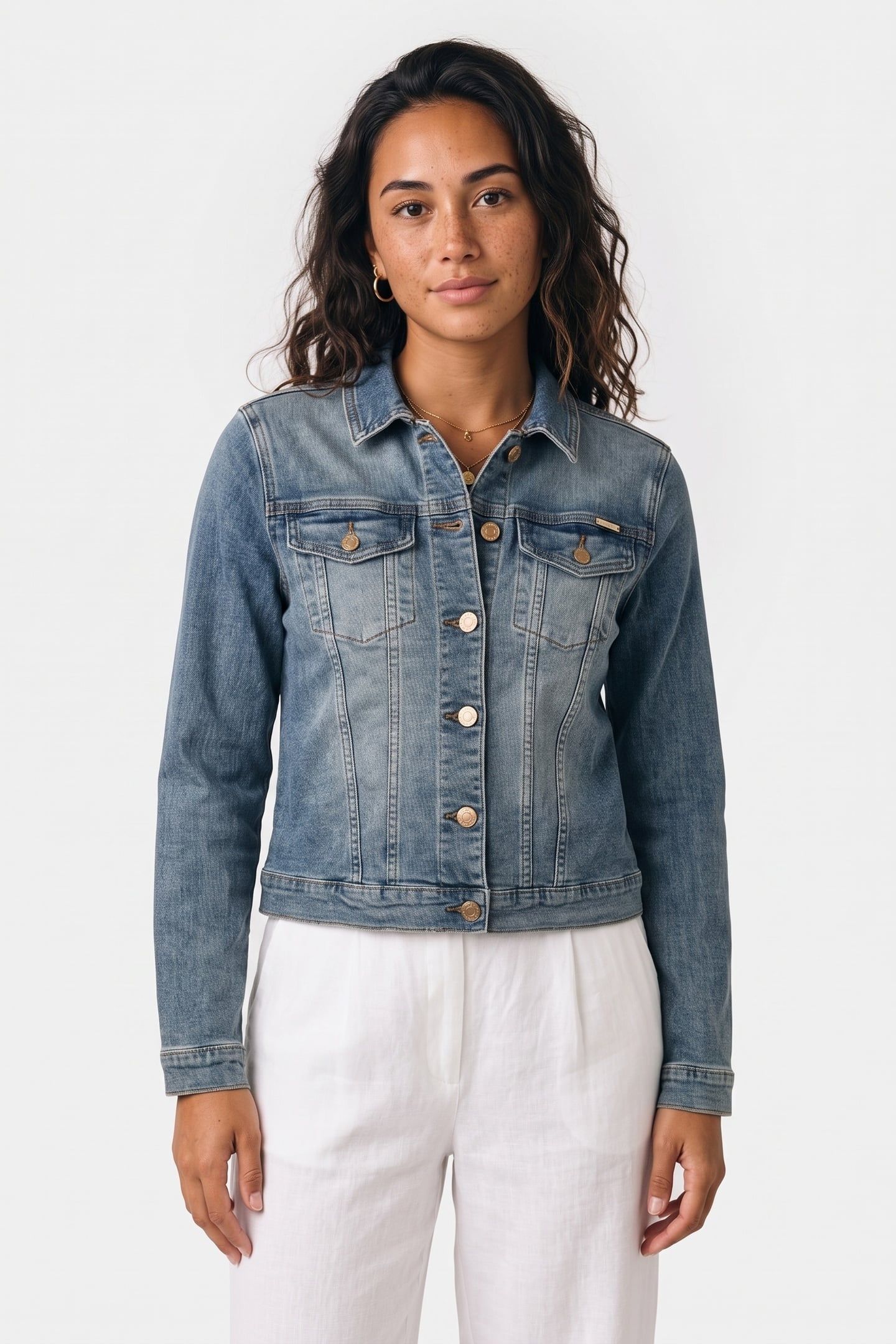 BASIC DENIM JACKET TWILL STRETCH DENIM LIGHT DENIM 1