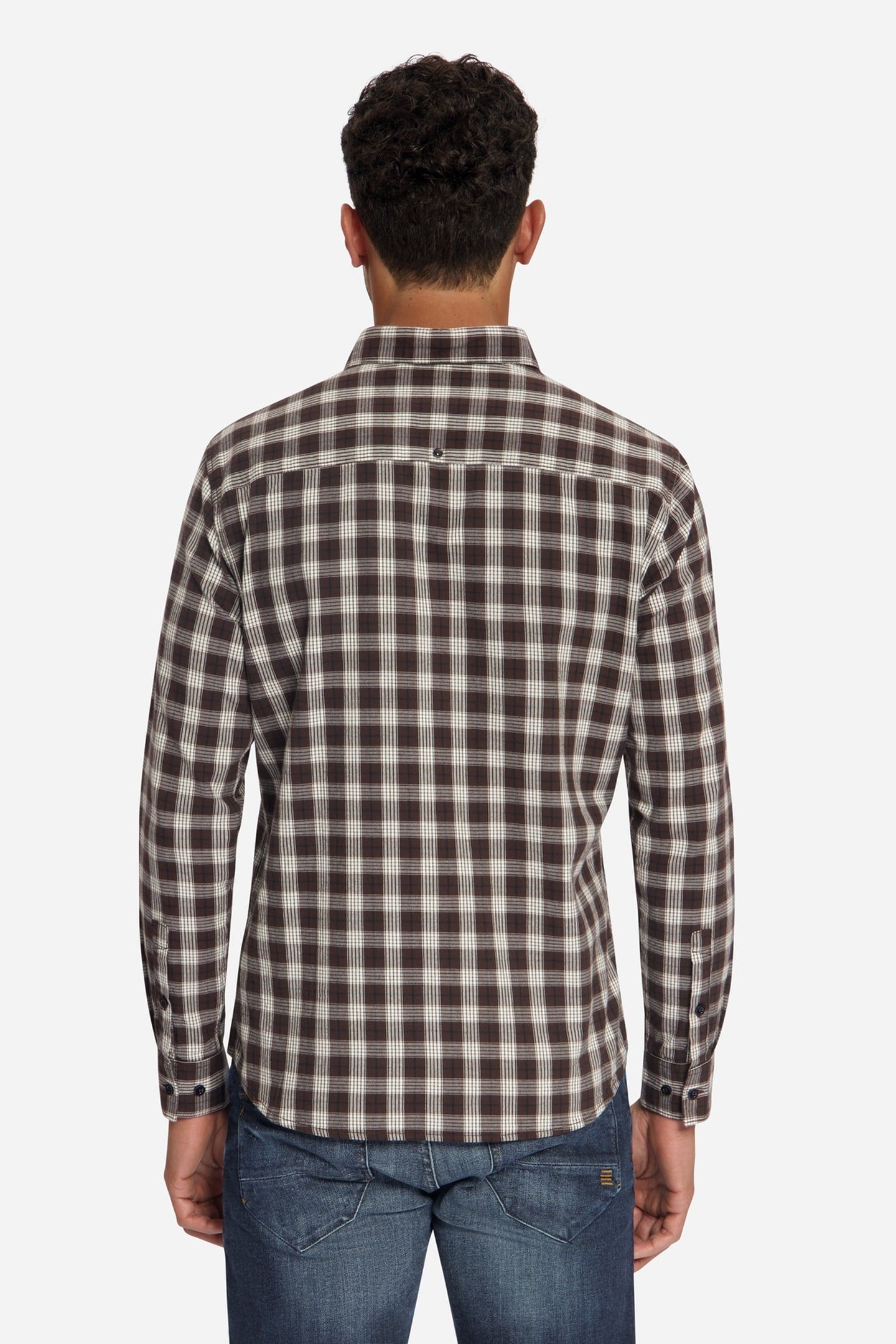 SHIRT YARN DYED CHECK DARK BROWN 3