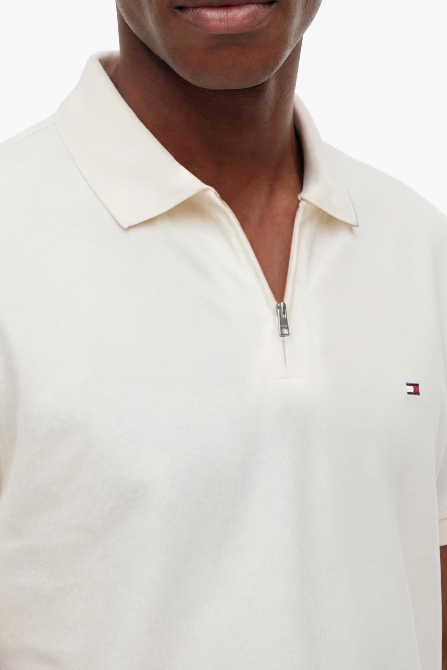 MERC PIQUE ZIP REGULAR POLO IVORY PETAL 5