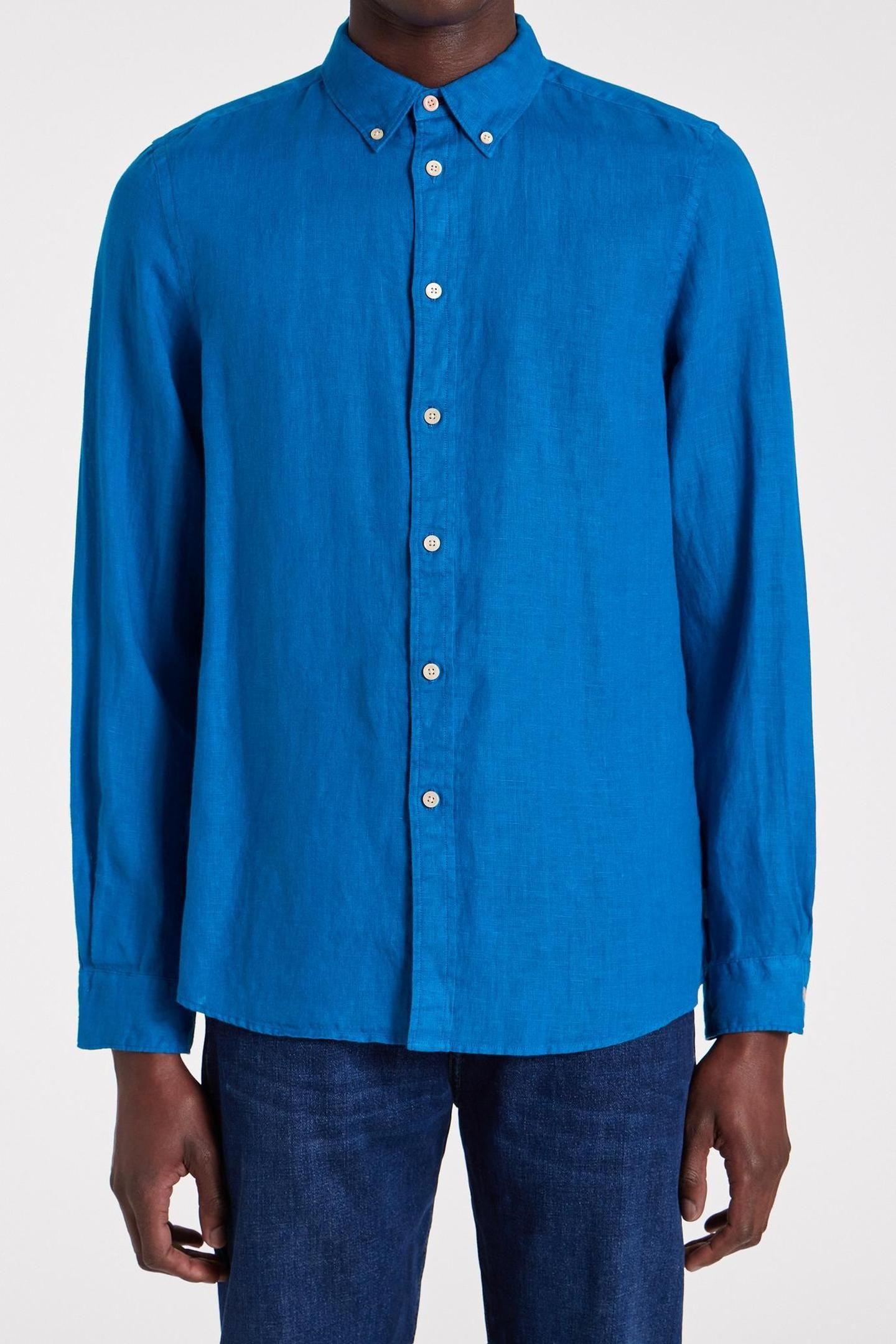 MENS L/S REGULAR FIT SHIRT COBALT BLUE 1