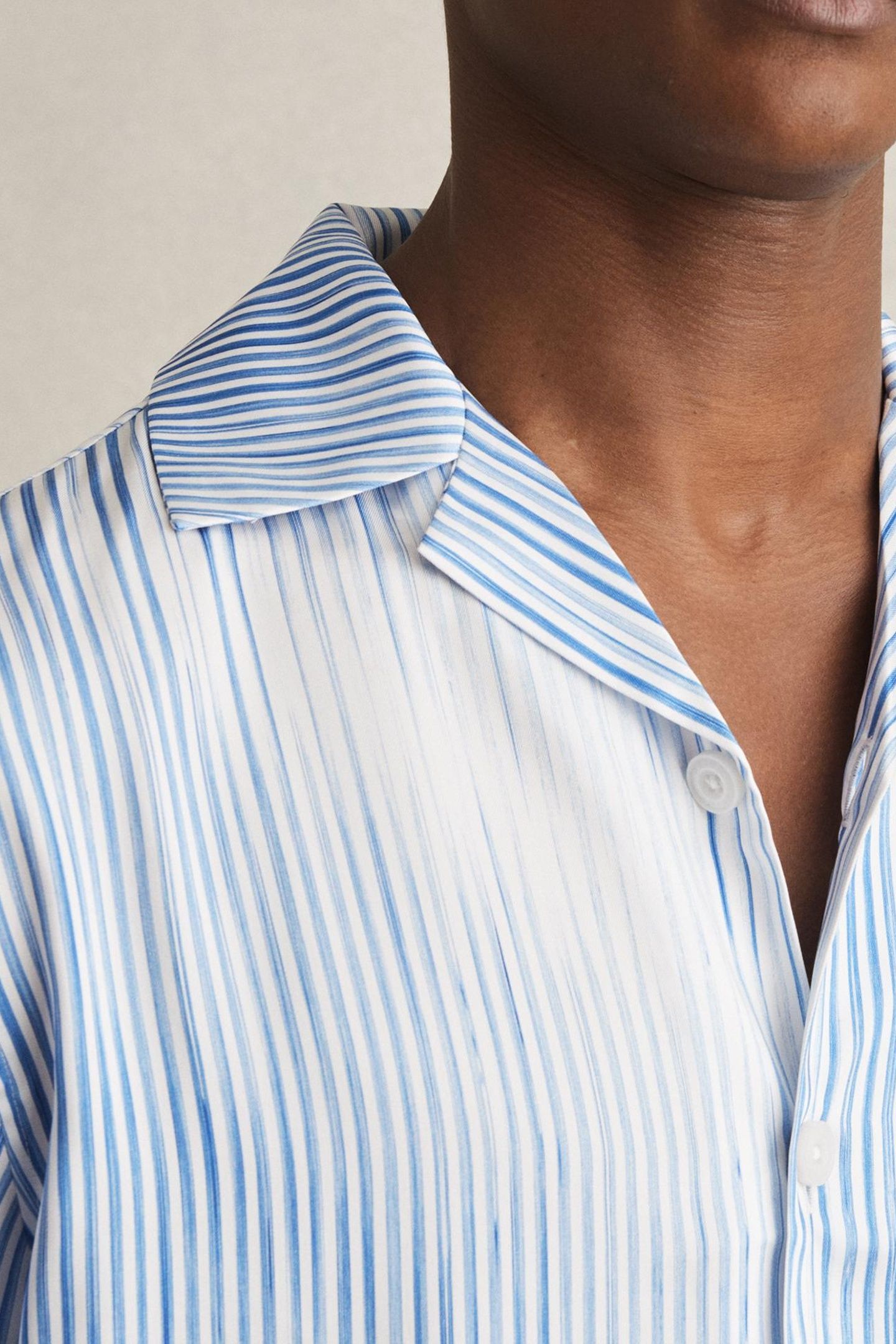 SS STRIPE PRINT CUBAN SHIRT SOFT BLUE/WHITE 6