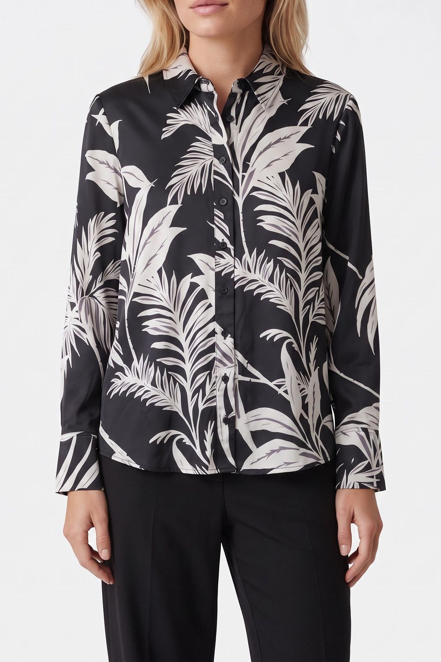 LS CONCETTA BUTTONS FOREST TROPICAL BLK 1