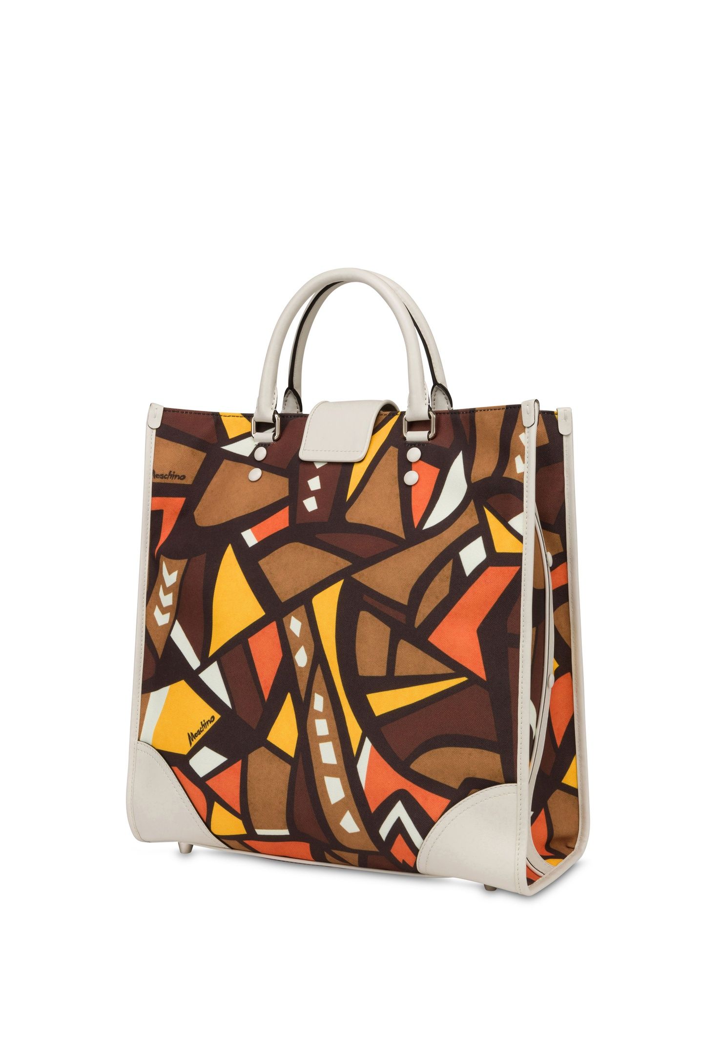SHOPPER IN CANVAS WOOD PRINT BROWN 2