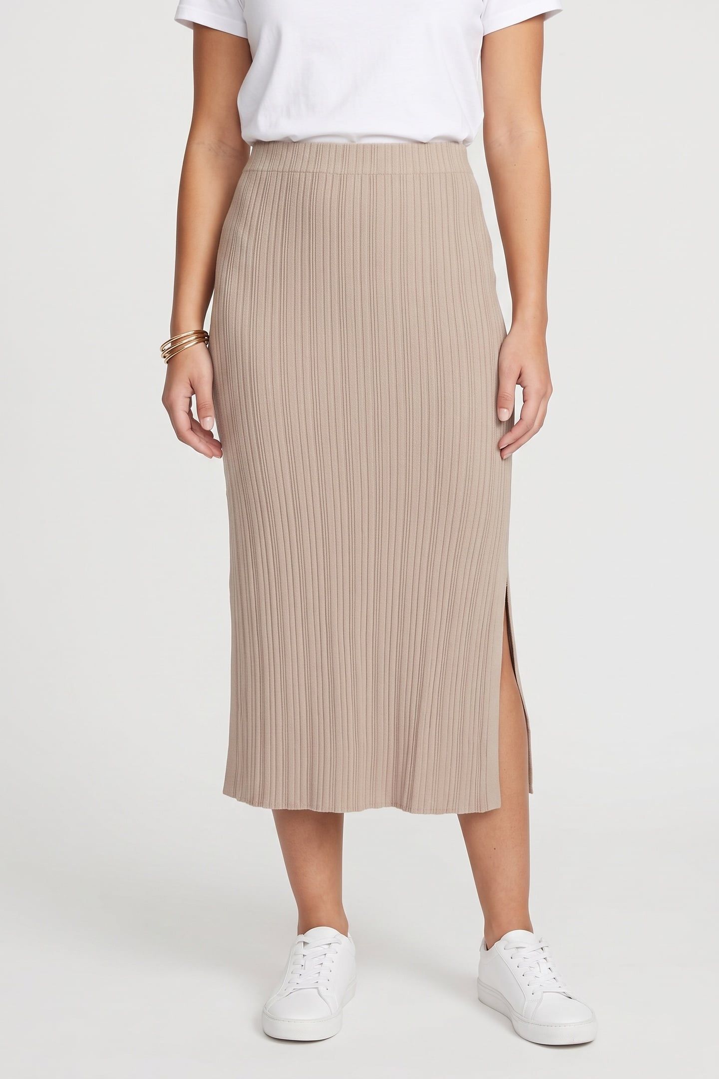 ST MARIA RIB SKIRT BEIGE 1