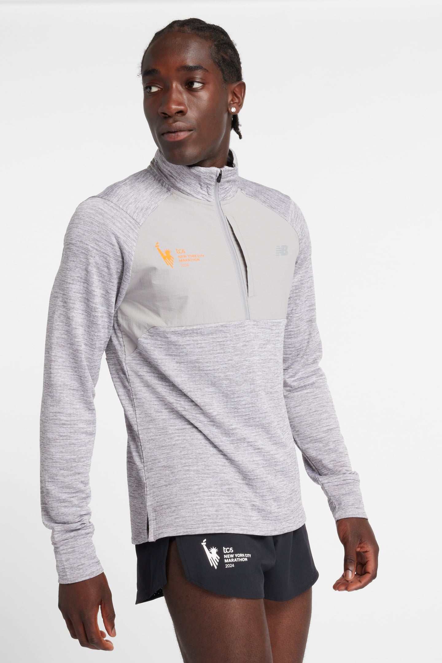 RC ESSENTIAL HEAT GRID 1/2 ZIP ATHLETIC GREY 4