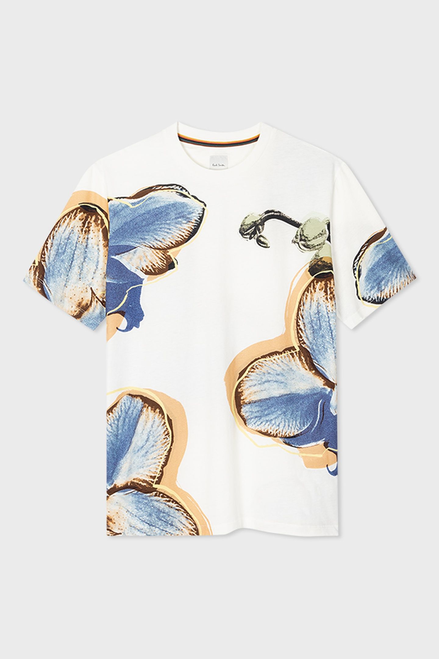 MENS ORCHID PRINT TSHIRT WHITE 4
