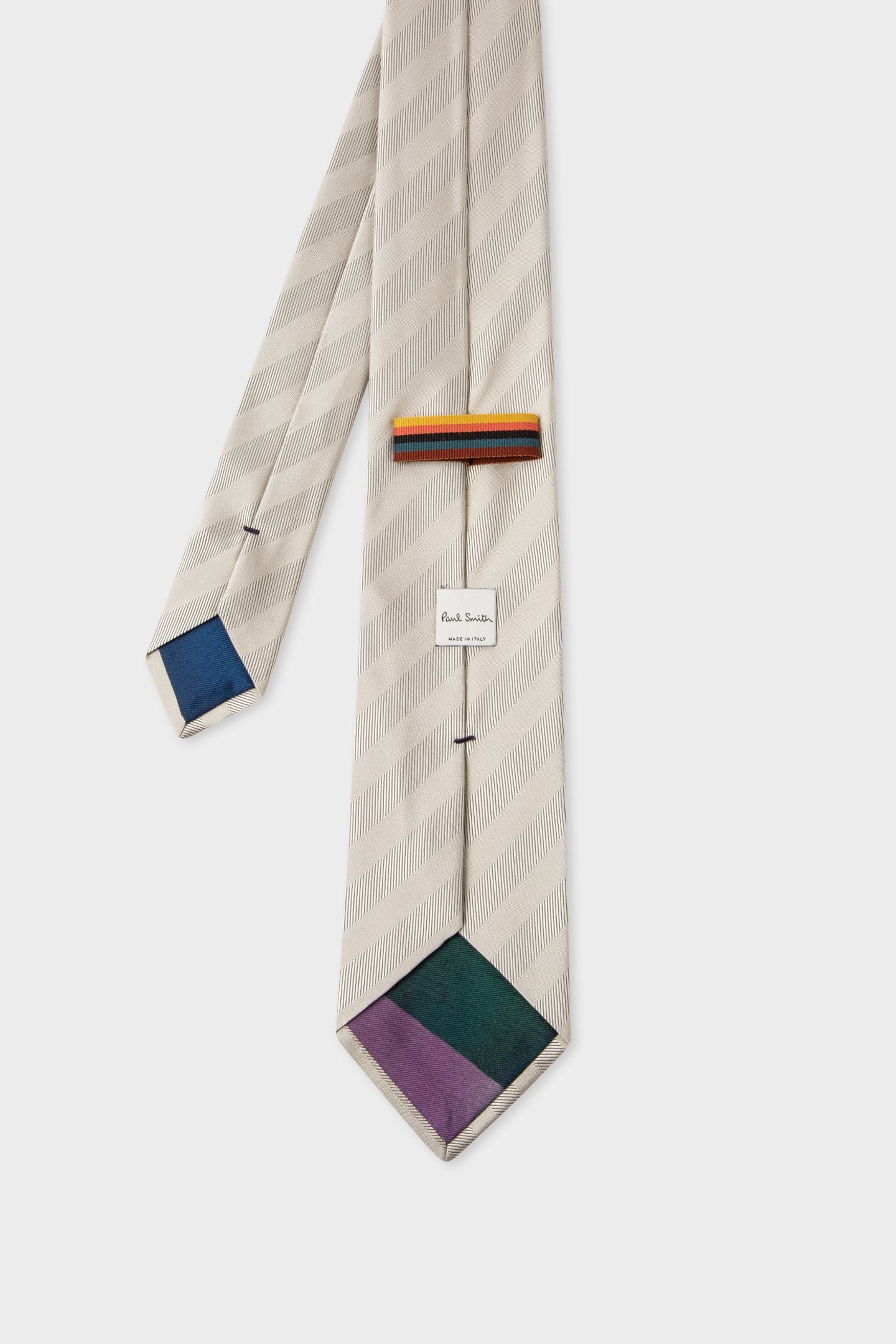 MEN TIE MONO STRIPE OFF WHITE 2