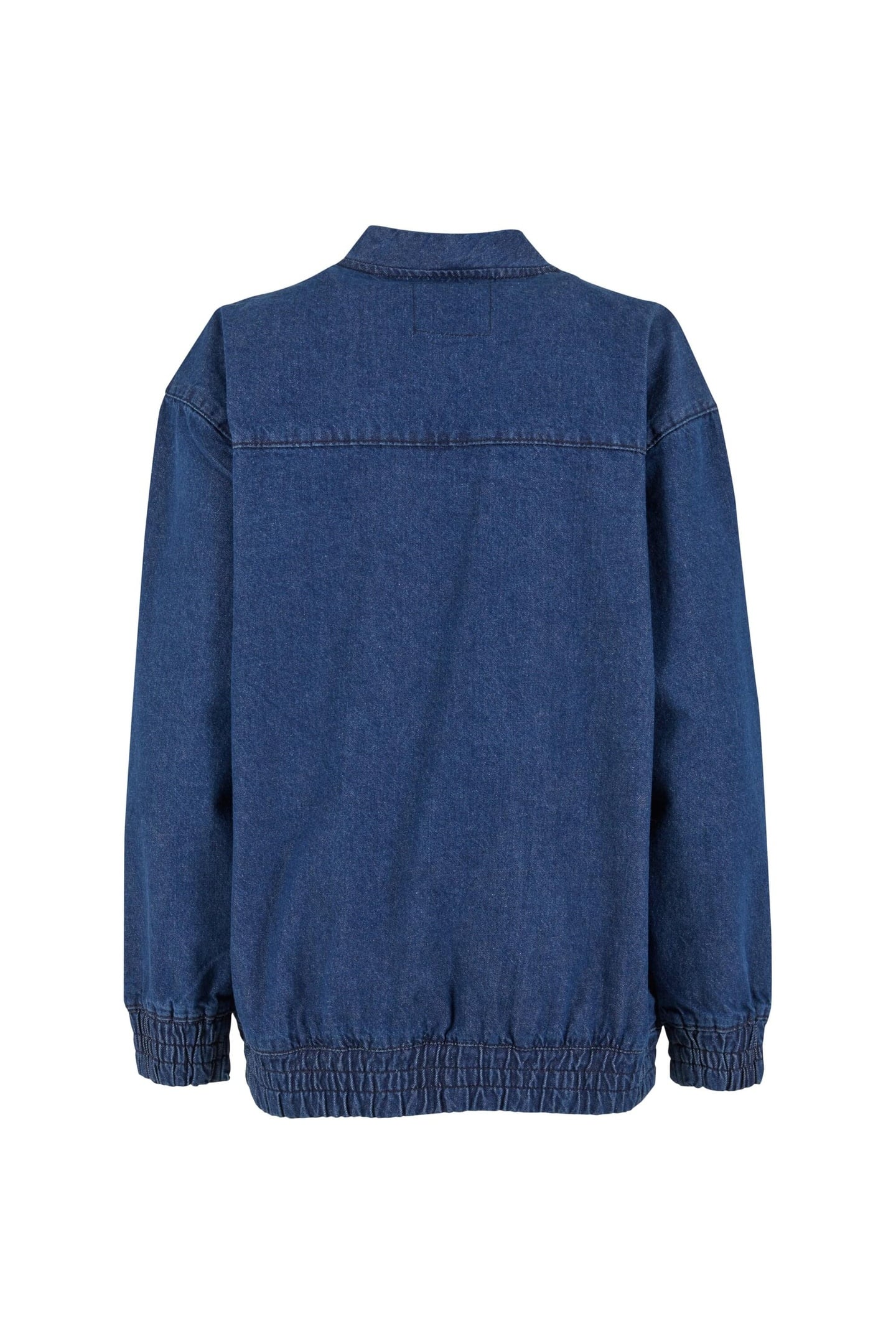 LADIES OVERSIZED SKATER JACKET MID DEEP BLUE WASHED 4