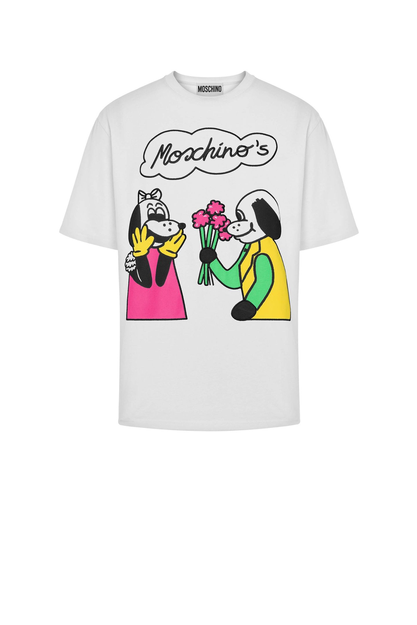 MOSCHINO COMICS CHARACTERS ORGANIC JERSEY T-SHIRT WHITE 3