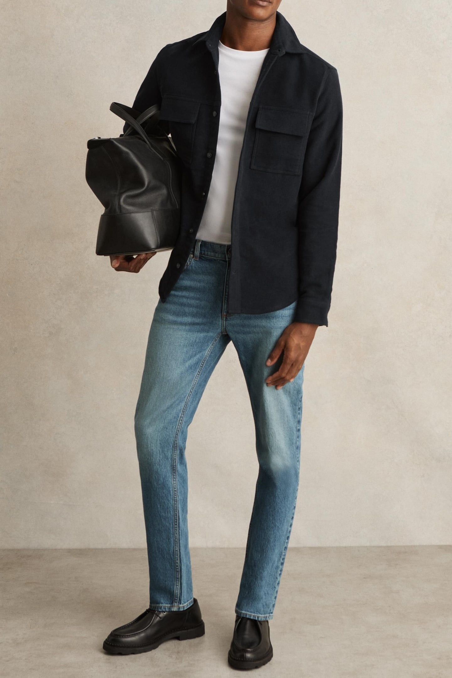 LS TWIN POCKET MOLESKIN OVERSHIRT NAVY 2