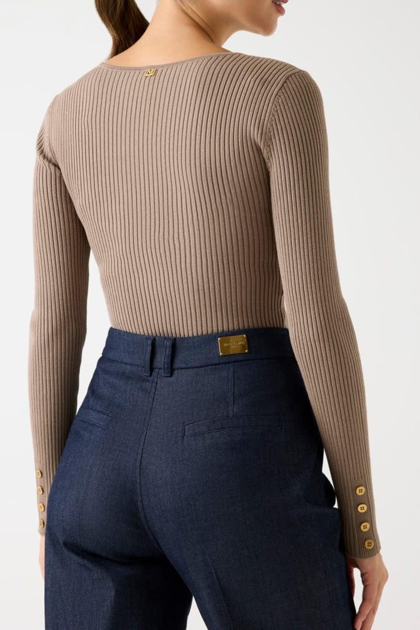 AGATHE LS VN TOP SWE SILK TAUPE 3