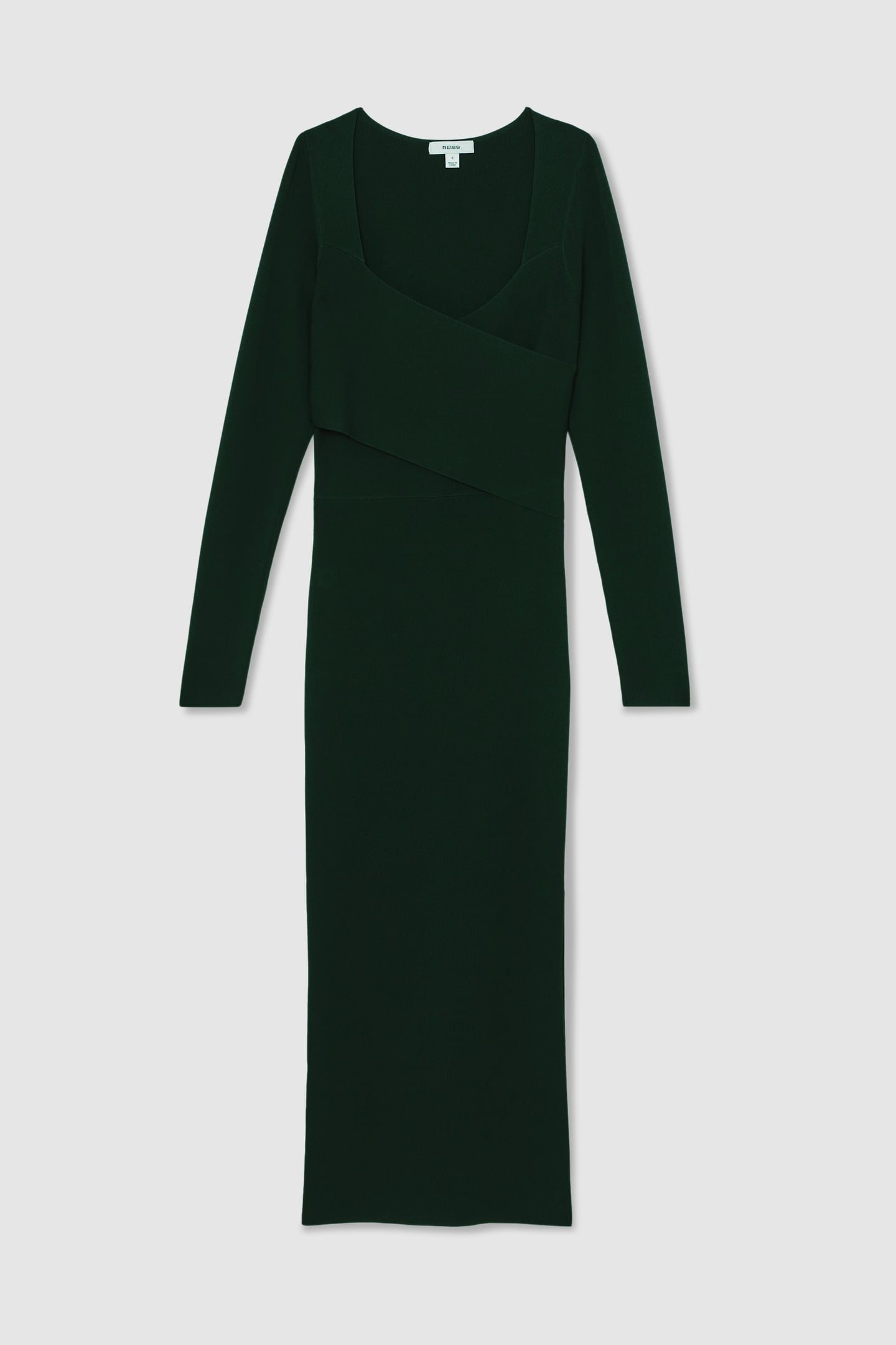 KNITTED WRAP DRESS GREEN 4