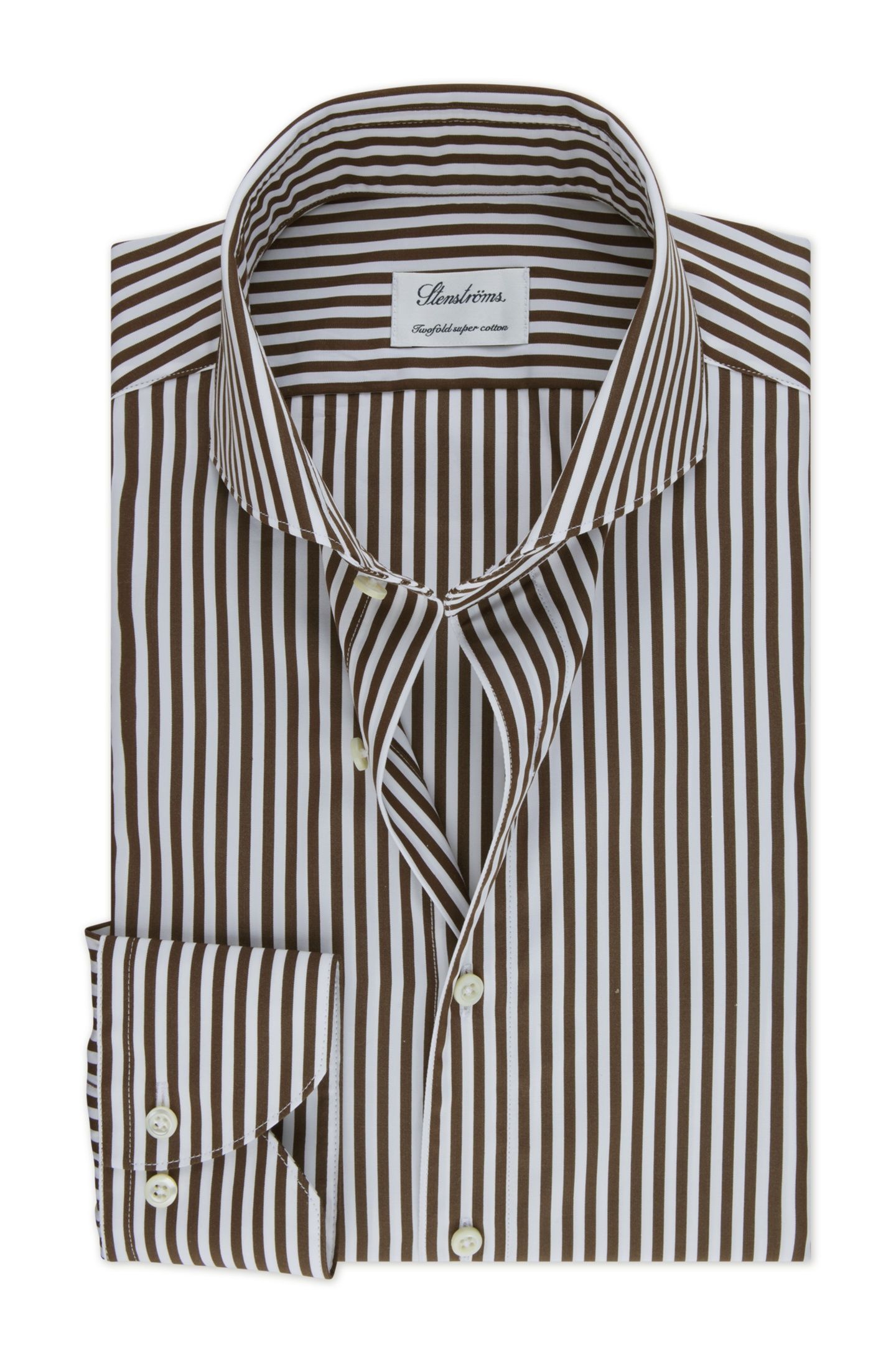 FITTED BODY/36, RC CUFF DARK BROWN STRIPE 1