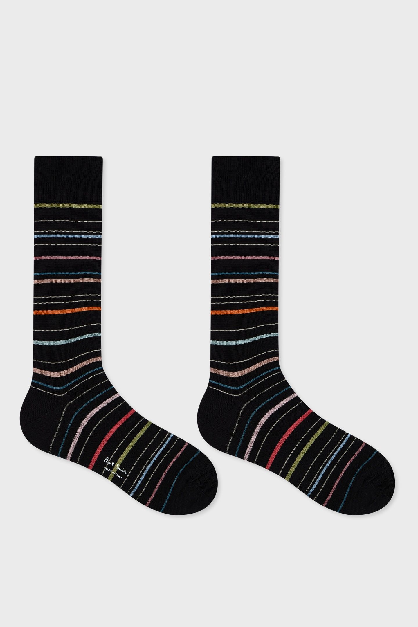 MEN SOCK PENCIL STRIPE BLACK 3